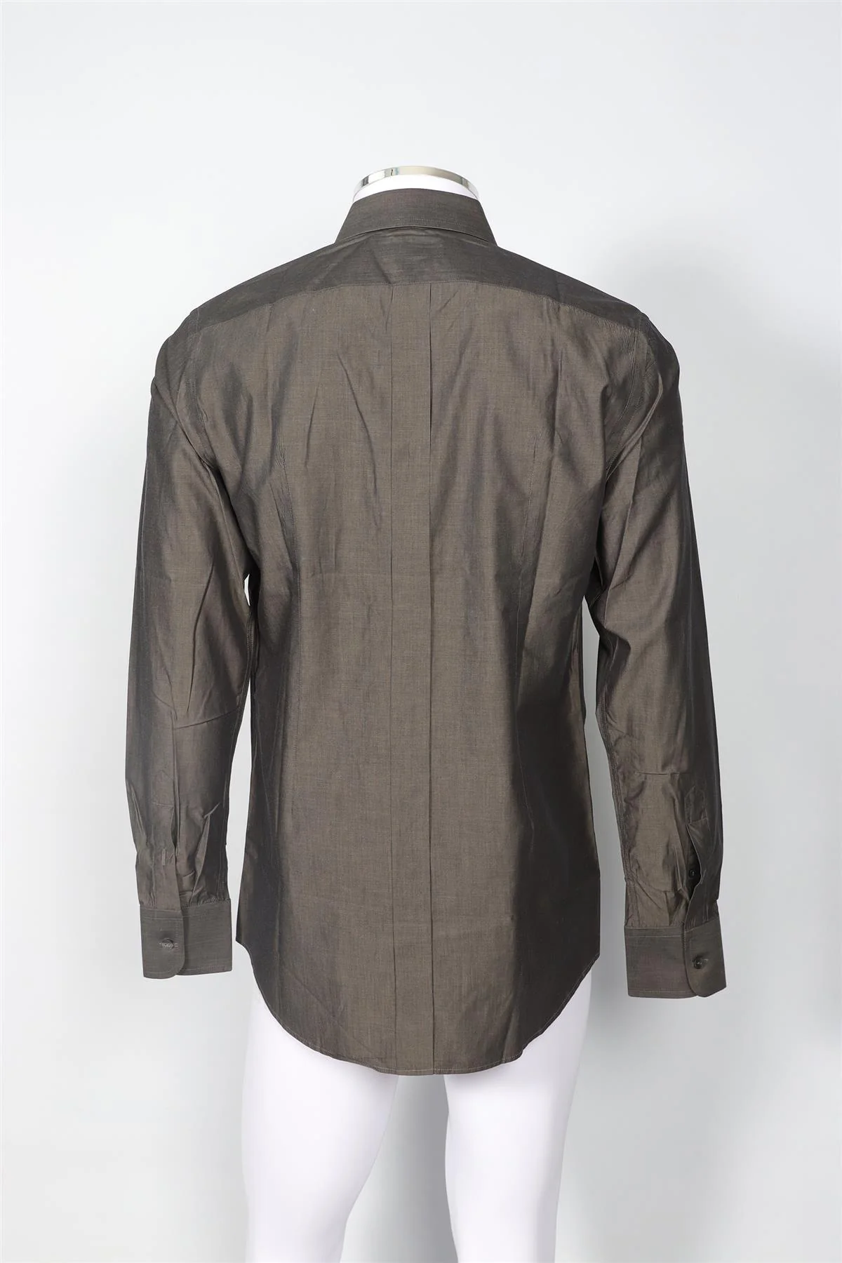 DOLCE & GABBANA GREY MEN'S SLIM FIT COTTON SHIRT UK/US COLLAR 16 UK/US CHEST 40 - Image 4