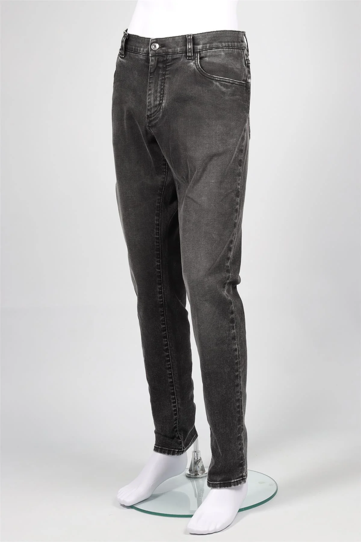DOLCE & GABBANA GREY MEN'S SLIM LEG JEANS IT 52 UK/US WAIST 36 - Image 3