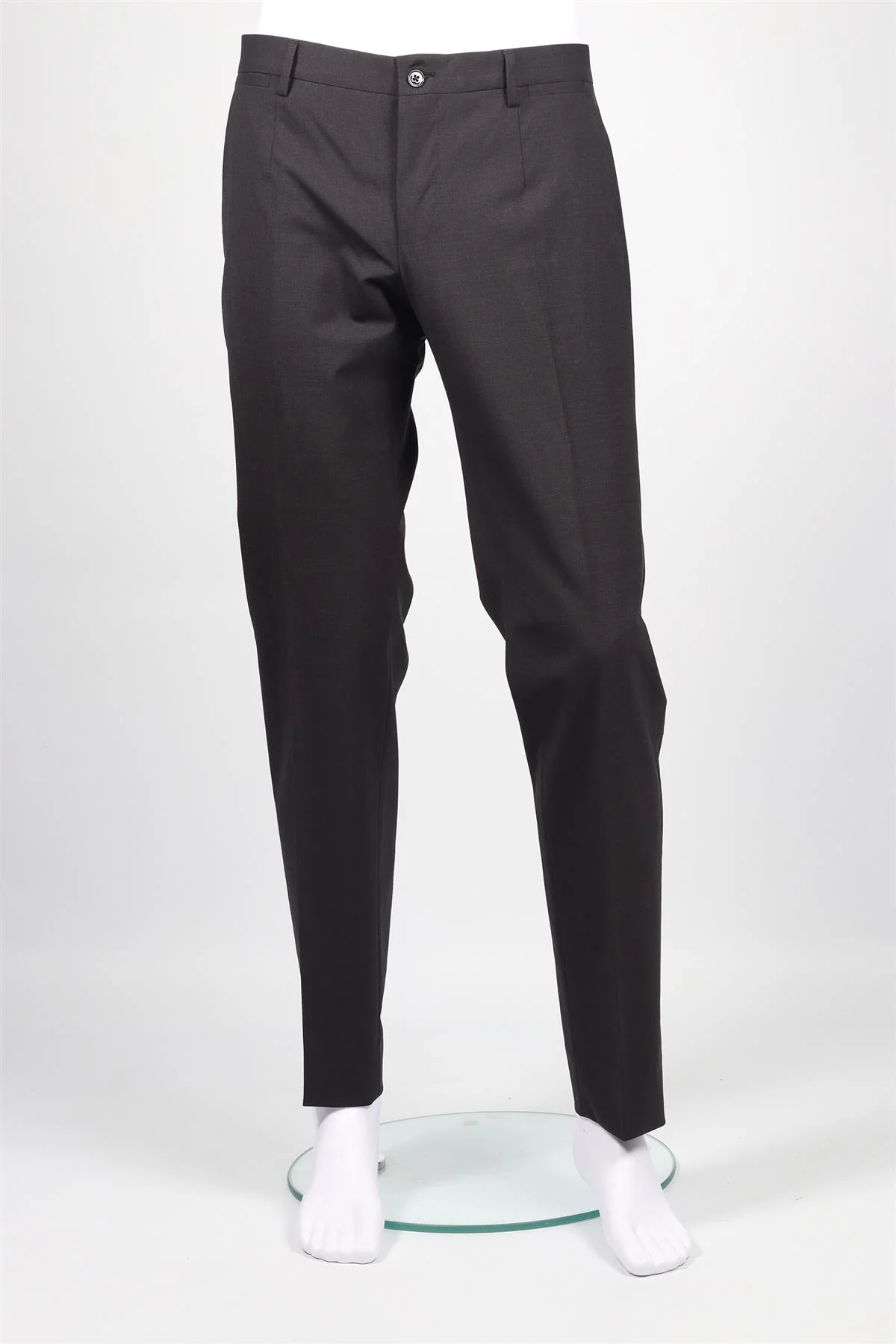 DOLCE & GABBANA GREY MEN'S WOOL BLEND STRAIGHT LEG PANTS IT 48 UK 32 - Image 2