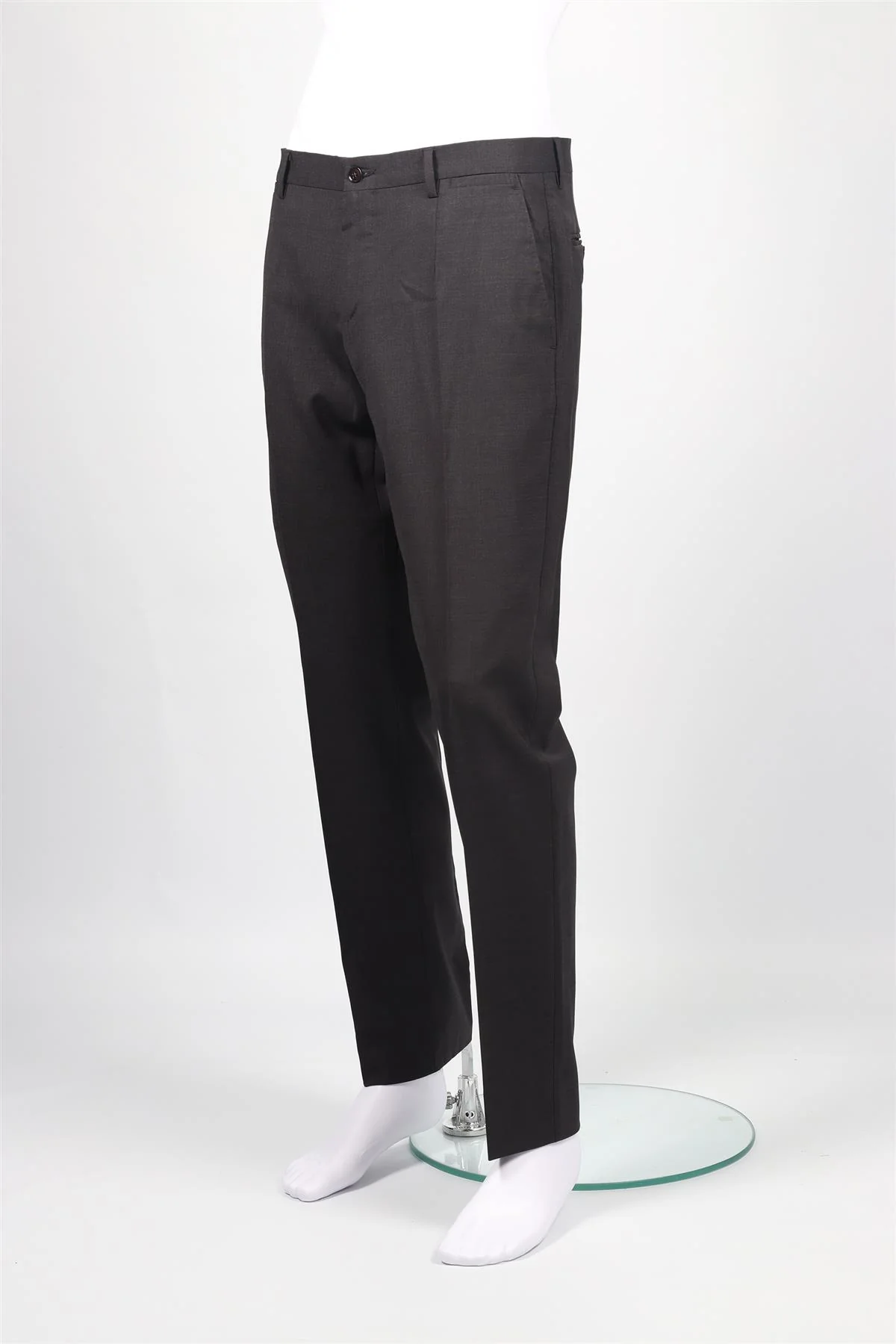 DOLCE & GABBANA GREY MEN'S WOOL BLEND STRAIGHT LEG PANTS IT 48 UK 32 - Image 3