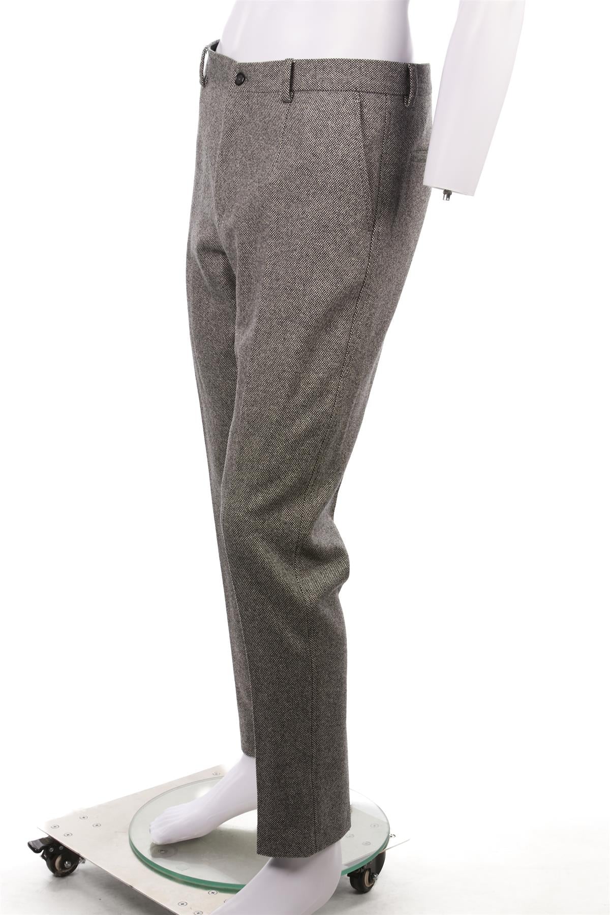 DOLCE & GABBANA GREY MEN'S WOOL STRAIGHT LEG PANTS IT 48 UK 32 - Image 3