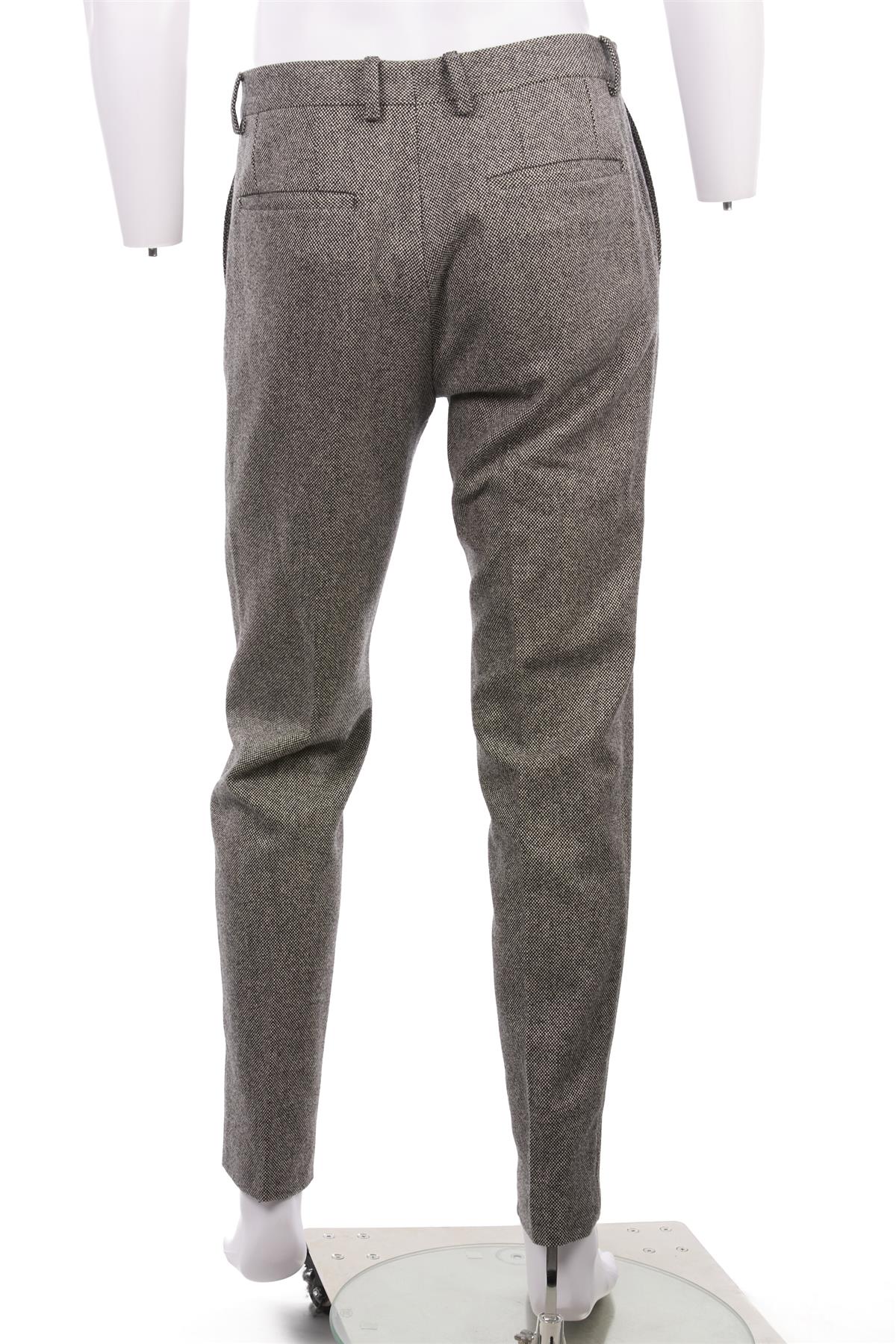 DOLCE & GABBANA GREY MEN'S WOOL STRAIGHT LEG PANTS IT 48 UK 32 - Image 4