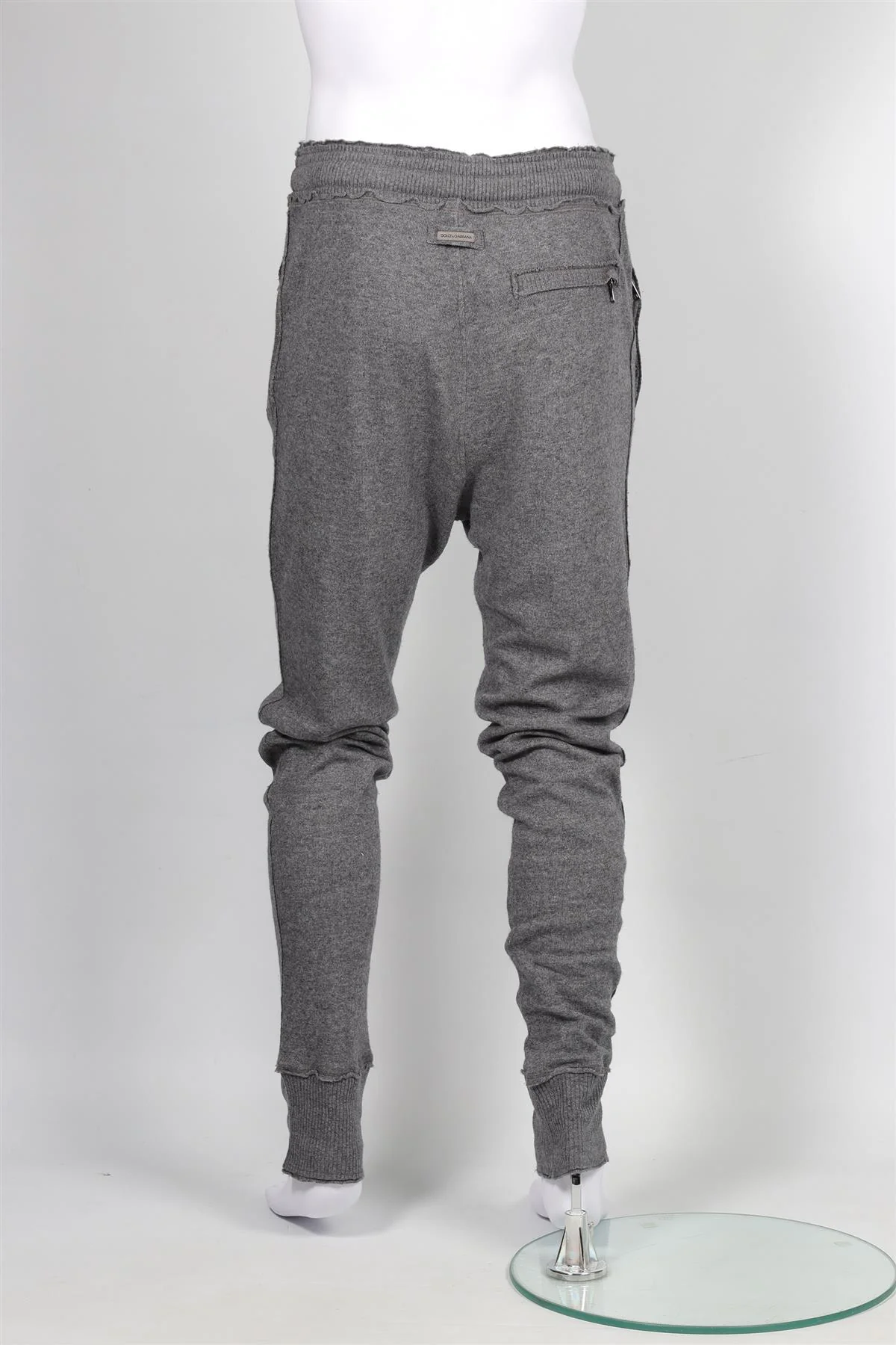 DOLCE & GABBANA GREY MEN'S WOOL TRACK PANTS IT 48 UK/US WAIST 32 - Image 4