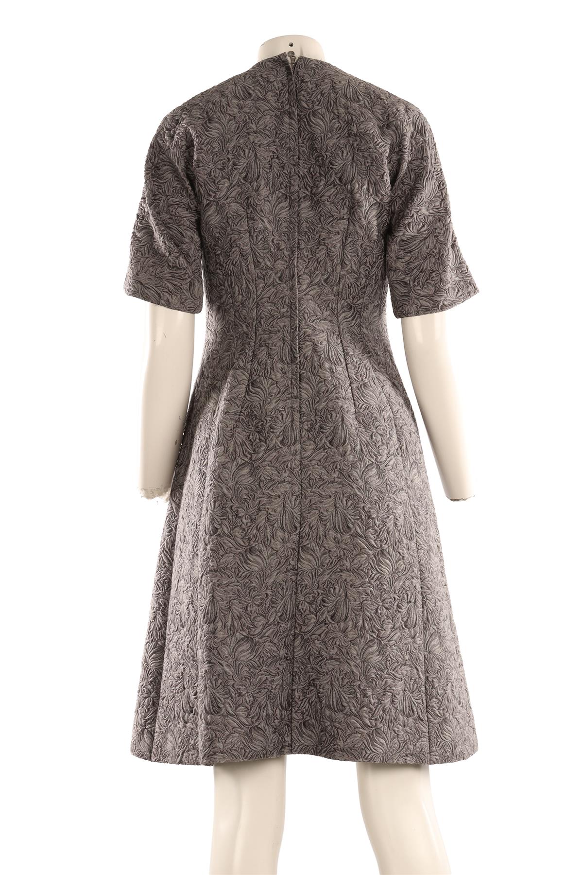 DOLCE & GABBANA GREY WOOL MIDI DRESS IT 42 UK 10 - Image 4