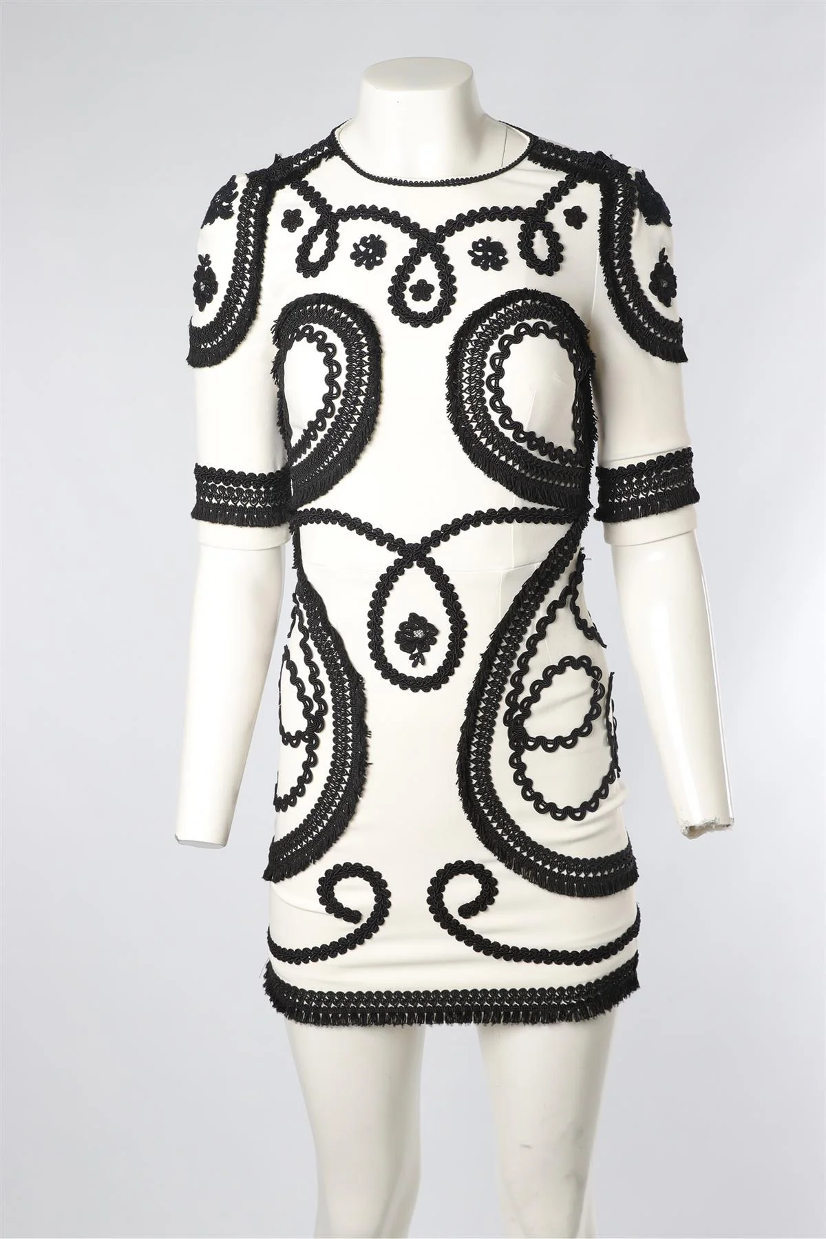 DOLCE & GABBANA IVORY COTTON MINI DRESS IT 38 UK 6 - Image 2