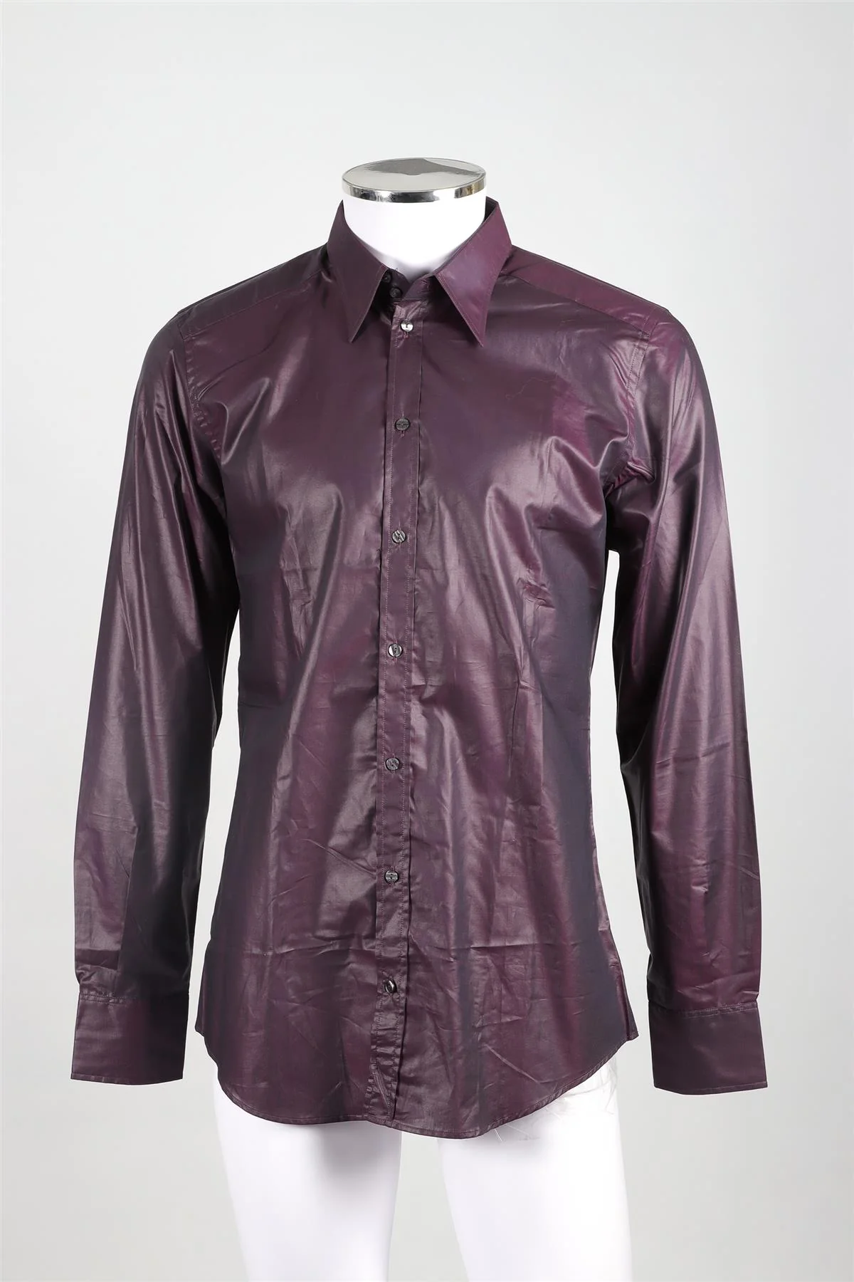 DOLCE & GABBANA MAROON MEN'S COTTON SHIRT UK/US COLLAR 15 3/4 UK/US CHEST 40 - Image 2