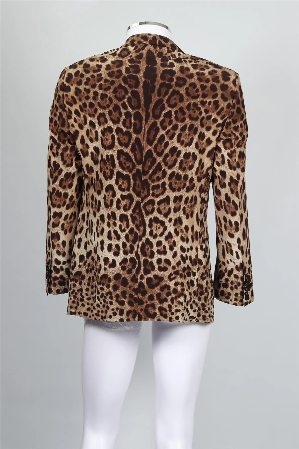 DOLCE & GABBANA MARTINI BROWN MEN'S LEOPARD PRINT SILK BLAZER IT 52 UK 42 - Image 4