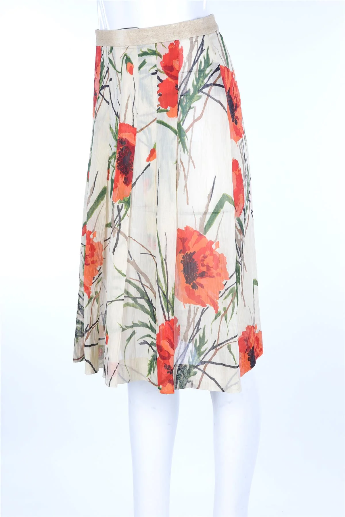 DOLCE & GABBANA MULTI COTTON MIDI SKIRT IT 40 UK 8 - Image 3