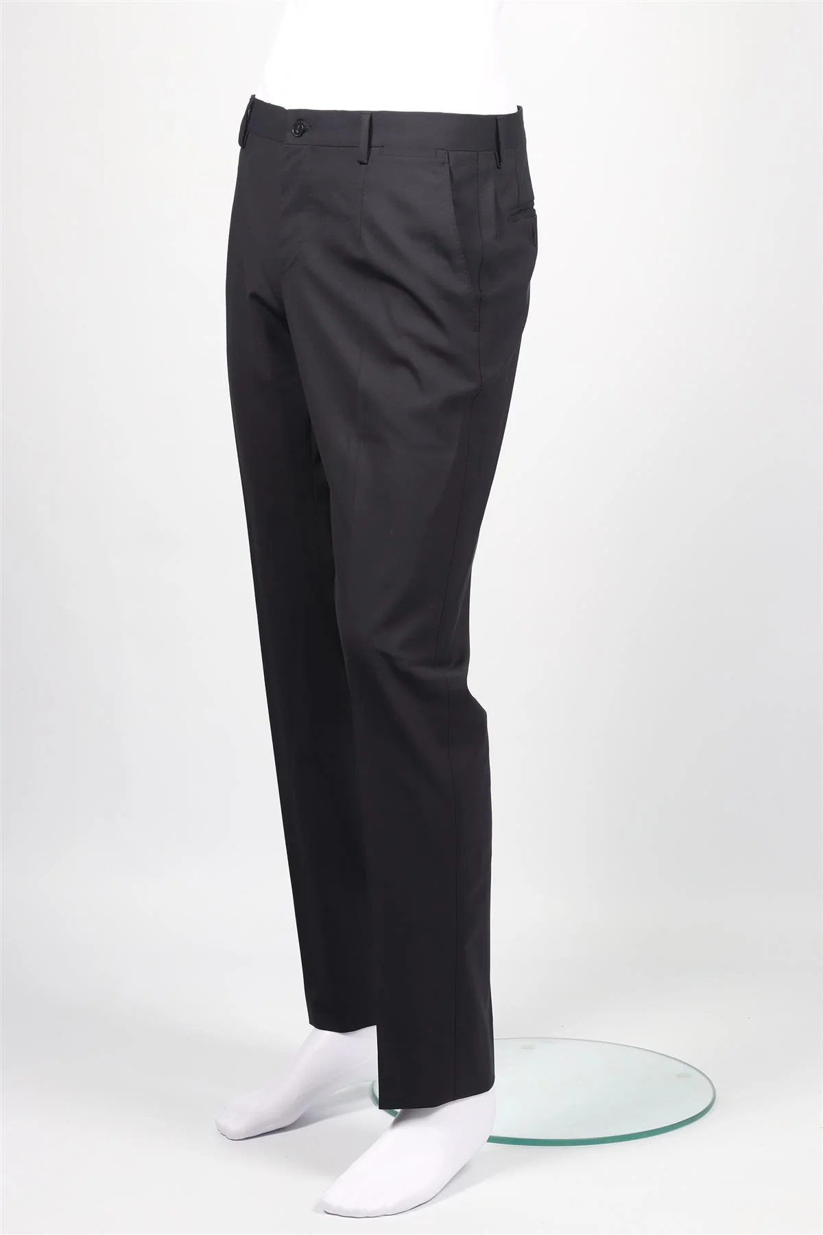 DOLCE & GABBANA NAVY MEN'S WOOL BLEND STRAIGHT LEG PANTS IT 48 UK 32 - Image 3