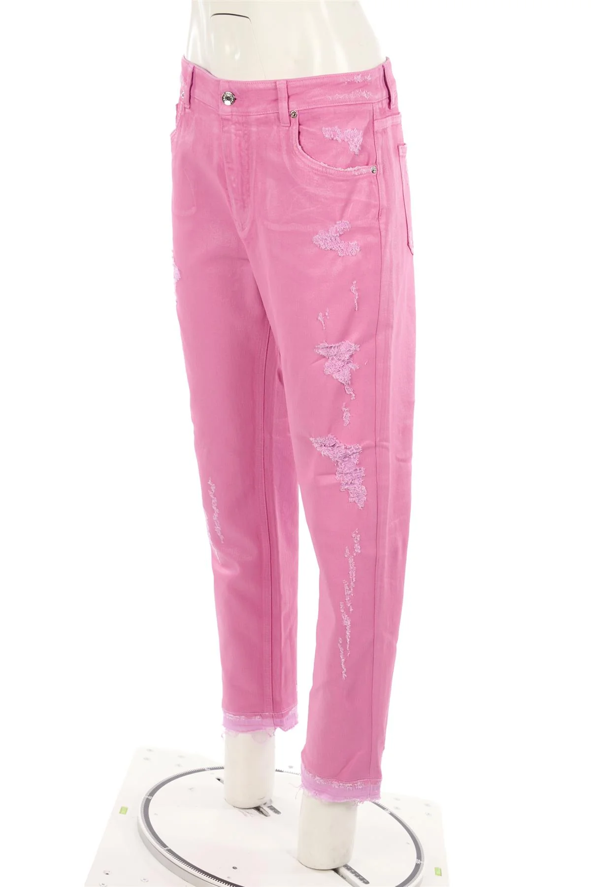 DOLCE & GABBANA PINK HIGH RISE STRAIGHT LEG JEANS IT 44 UK 12 - Image 3