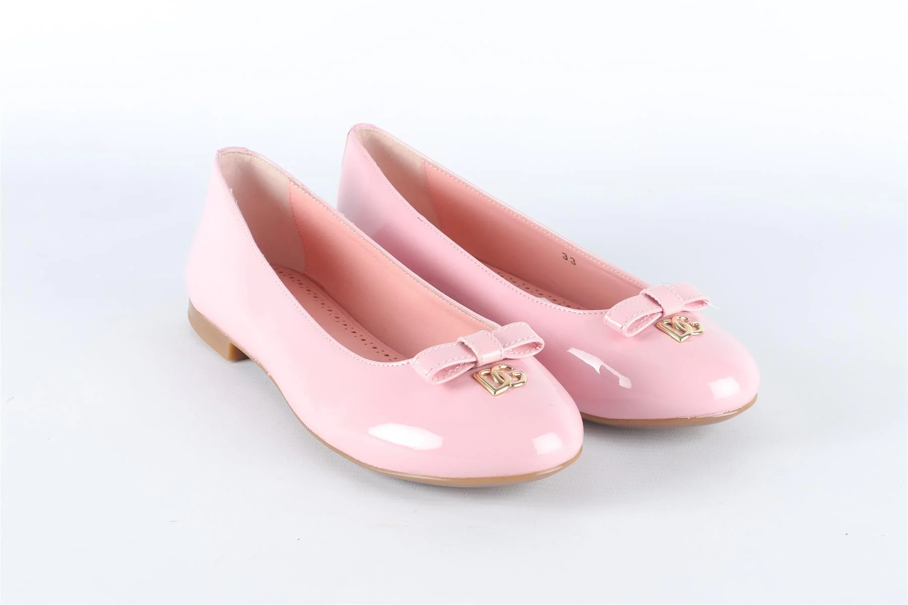 DOLCE & GABBANA PINK KIDS GIRLS LEATHER BALLERINA FLATS EU 33 UK 1 US 2 - Image 2
