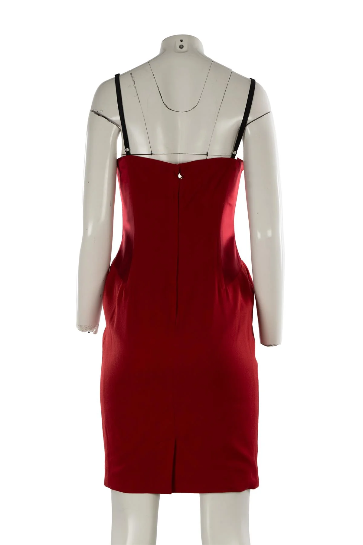DOLCE & GABBANA RED SATIN MINI DRESS IT 46 UK 14 - Image 4