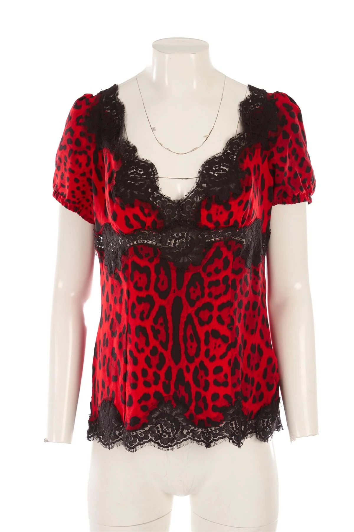 DOLCE & GABBANA RED SILK TOP IT 48 - Image 2