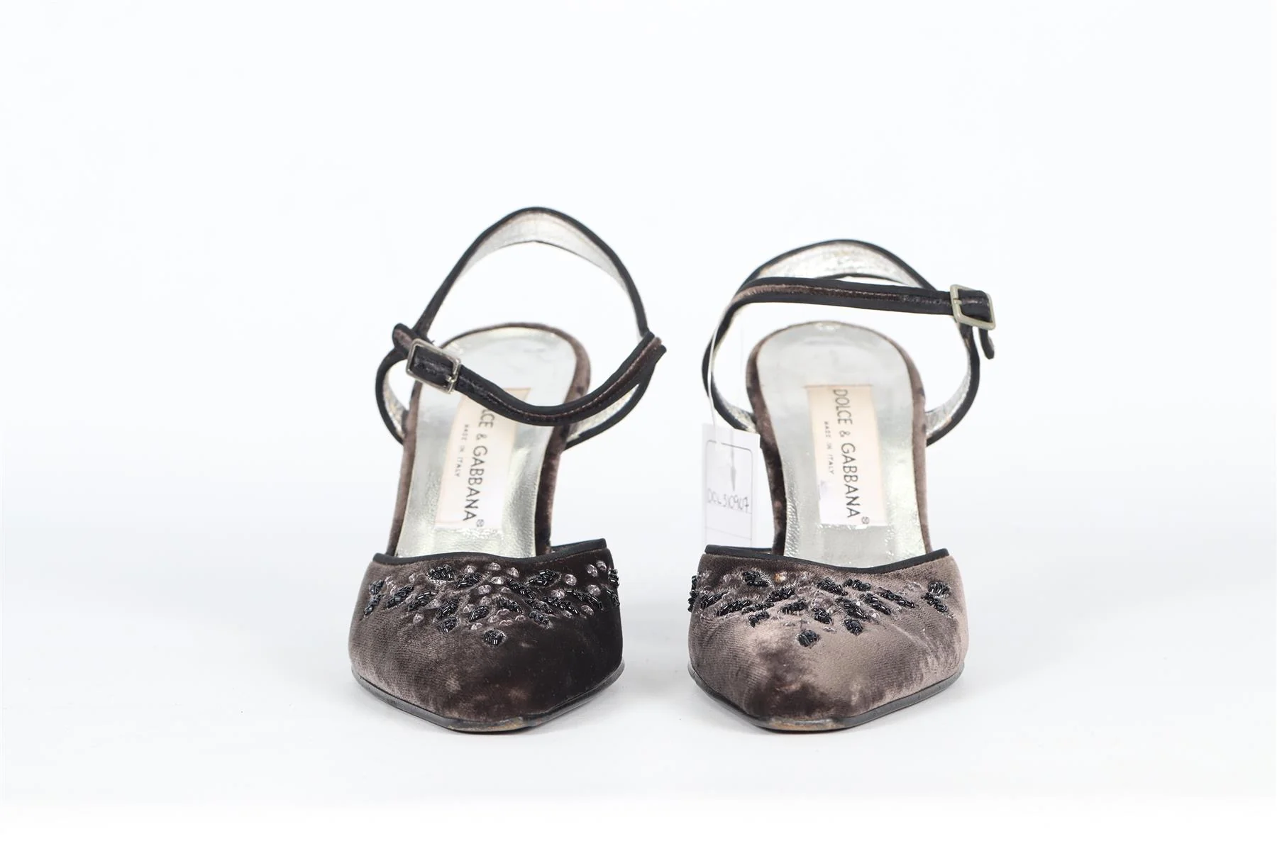 DOLCE & GABBANA VINTAGE VELVET PUMPS EU 37 UK 4 US 7 - Image 3