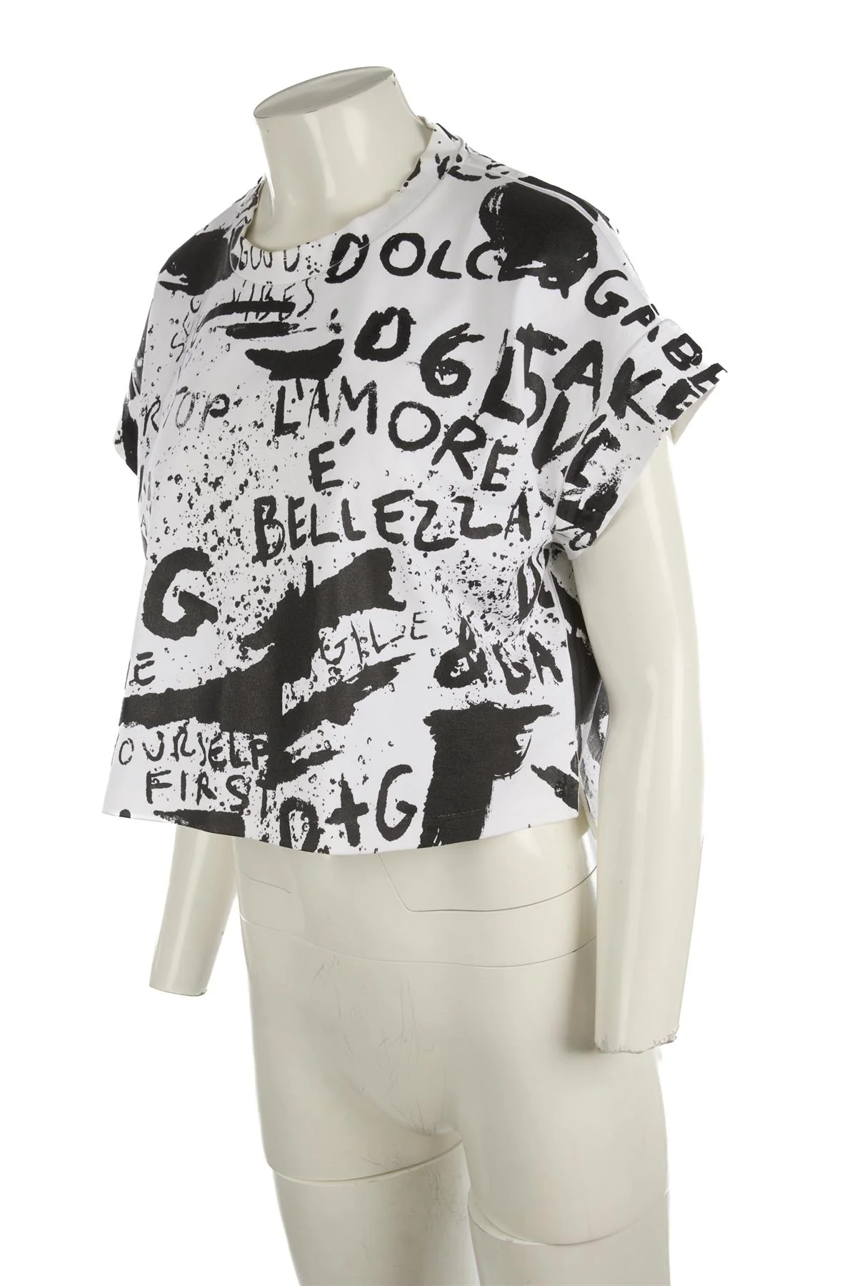 DOLCE & GABBANA WHITE COTTON T-SHIRT IT 44 UK 12 - Image 3