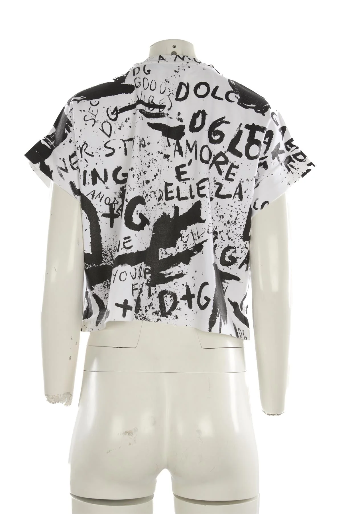 DOLCE & GABBANA WHITE COTTON T-SHIRT IT 44 UK 12 - Image 4