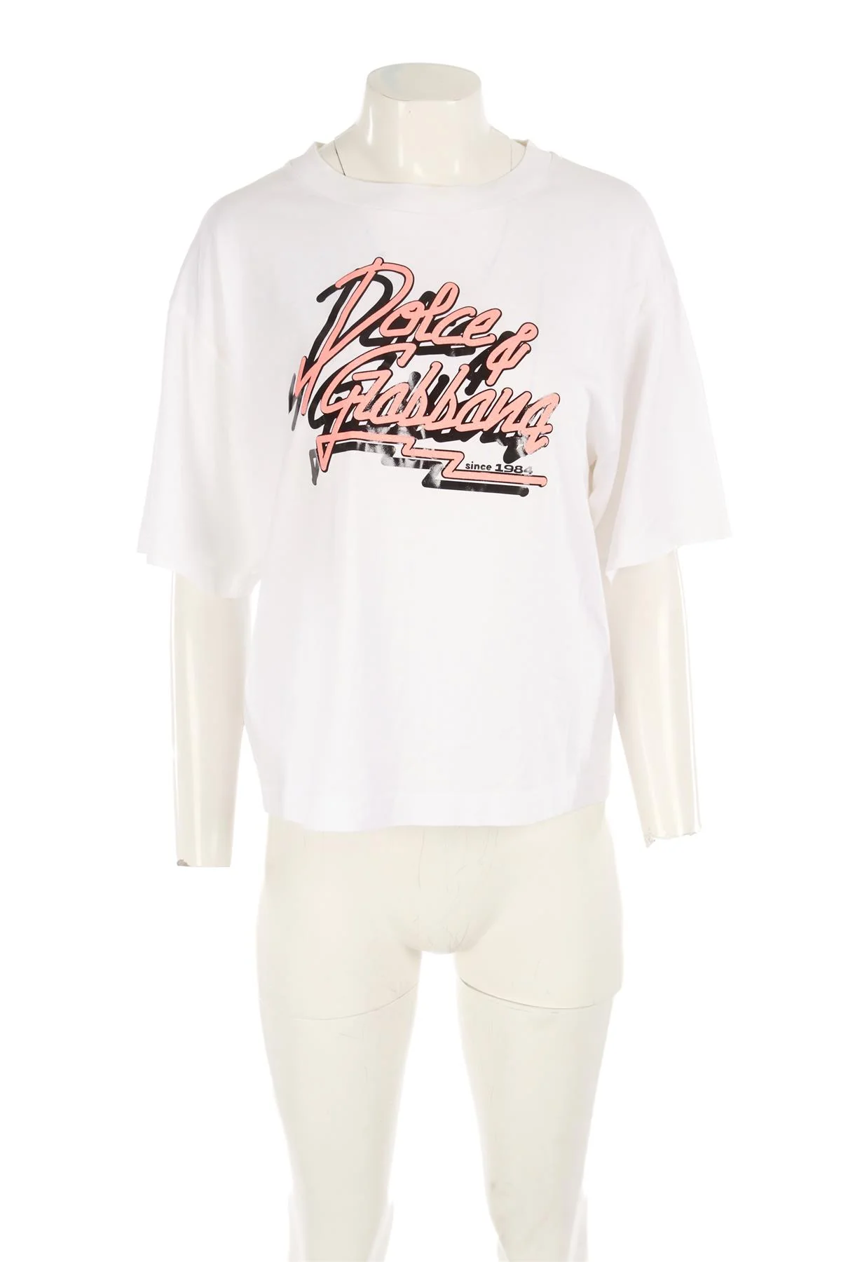 DOLCE & GABBANA WHITE COTTON T-SHIRT SMALL - Image 2