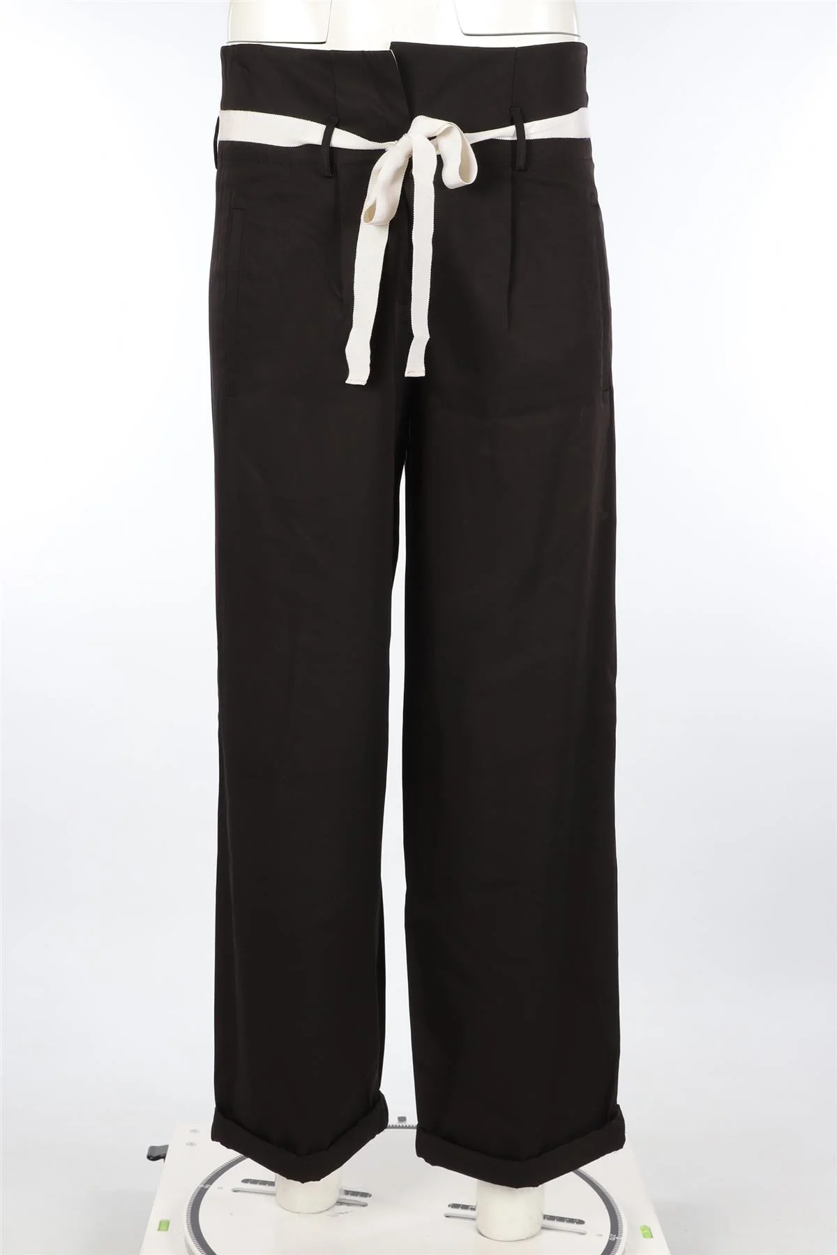DONNA KARAN BROWN WOVEN WIDE LEG PANTS XSMALL - Image 2