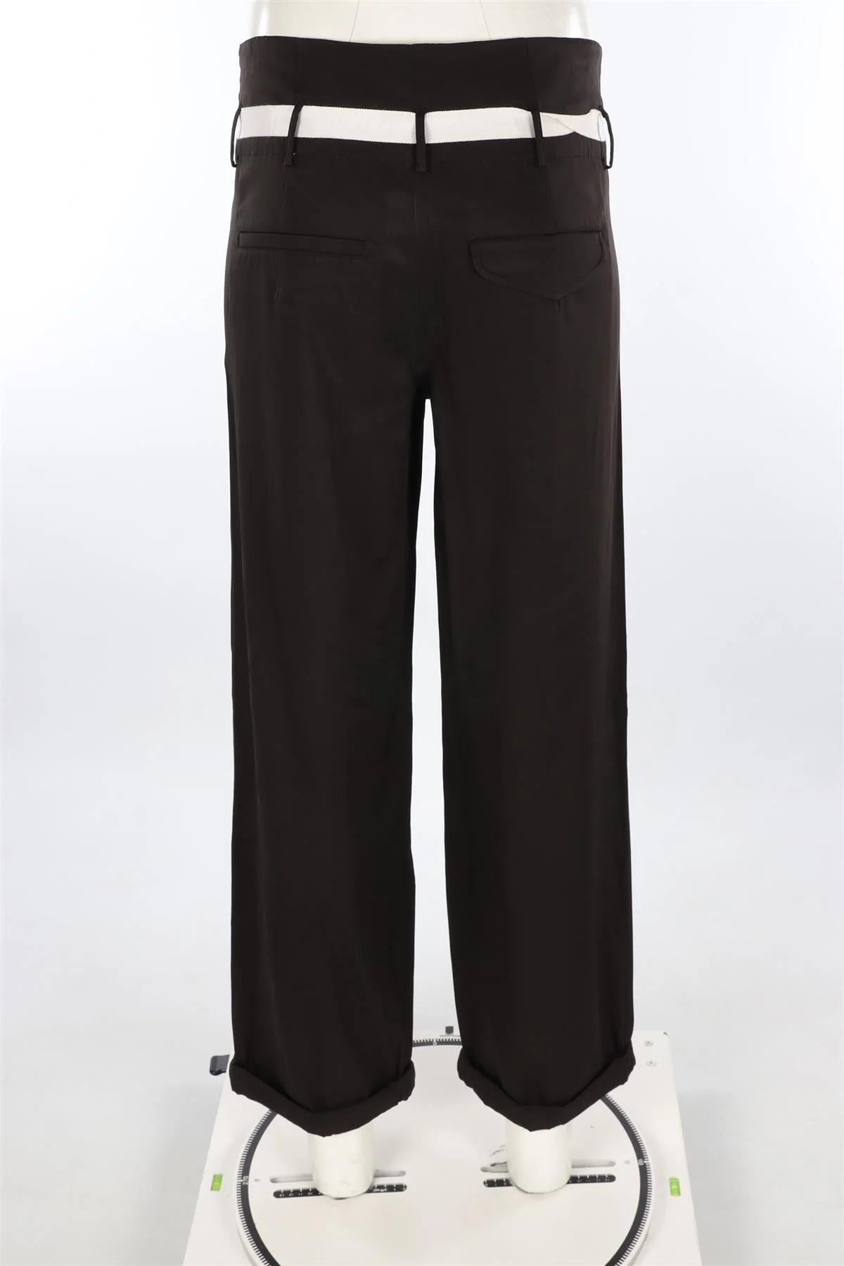 DONNA KARAN BROWN WOVEN WIDE LEG PANTS XSMALL - Image 4