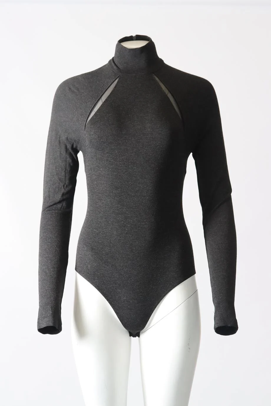 DONNA KARAN MESH PANELED STRETCH JERSEY BODYSUIT SMALL - Image 2