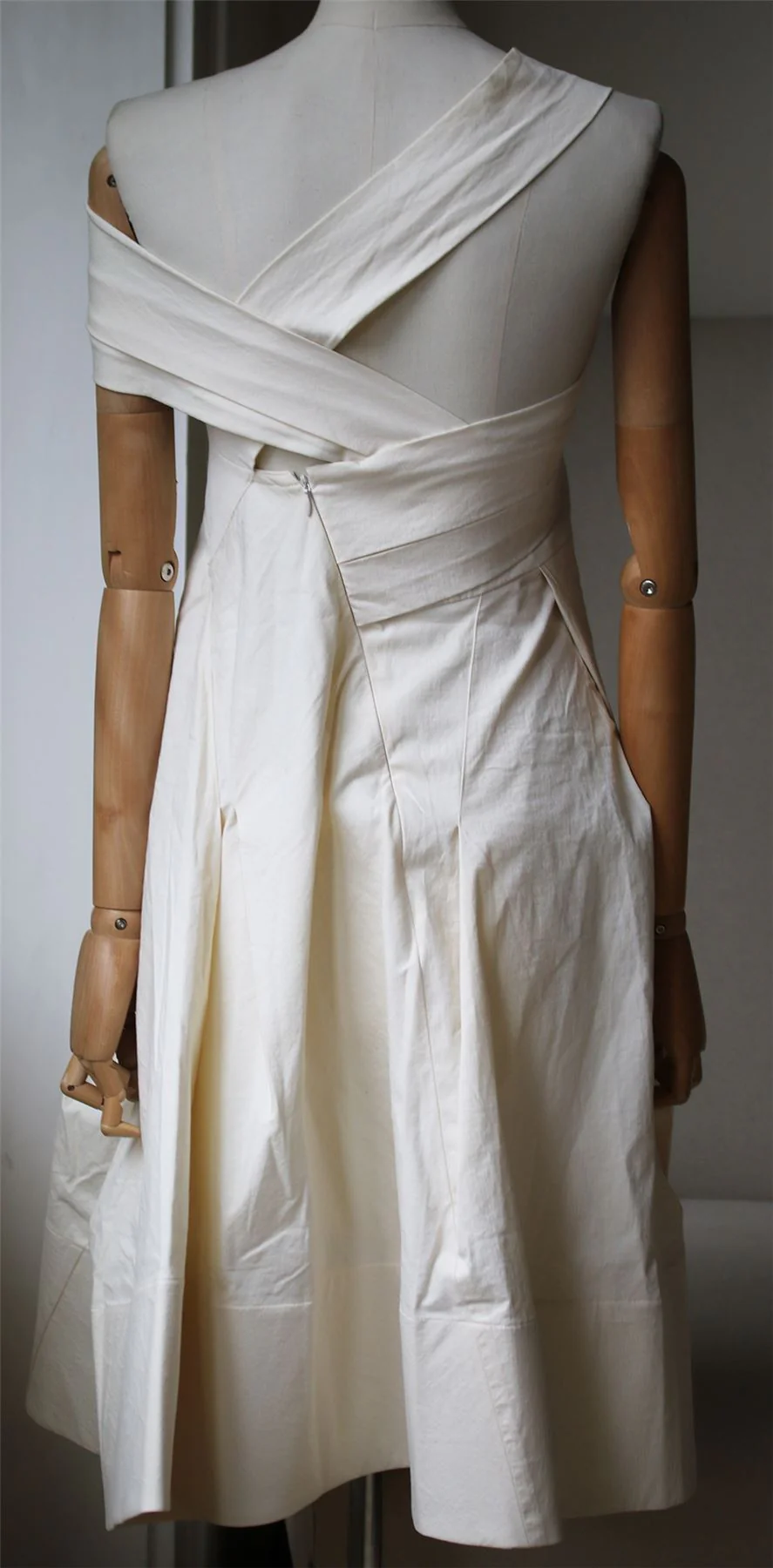 DONNA KARAN OFF SHOULDER PANEL DRESS US 2 UK 6 - Image 4