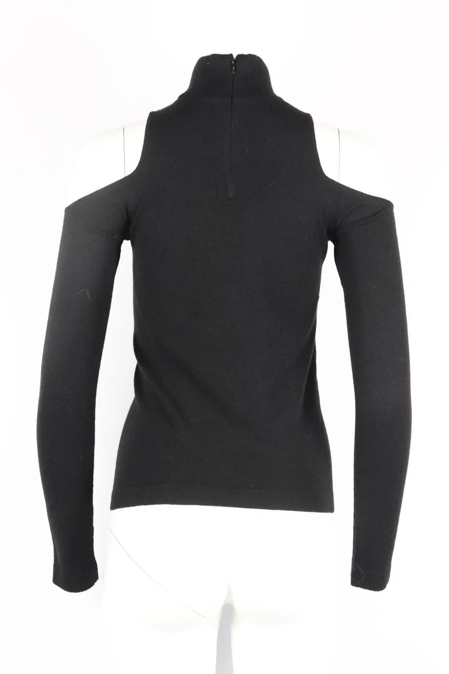 DONNA KAREN COLD SHOULDER CASHMERE TURTLENECK SWEATER XSMALL - Image 4