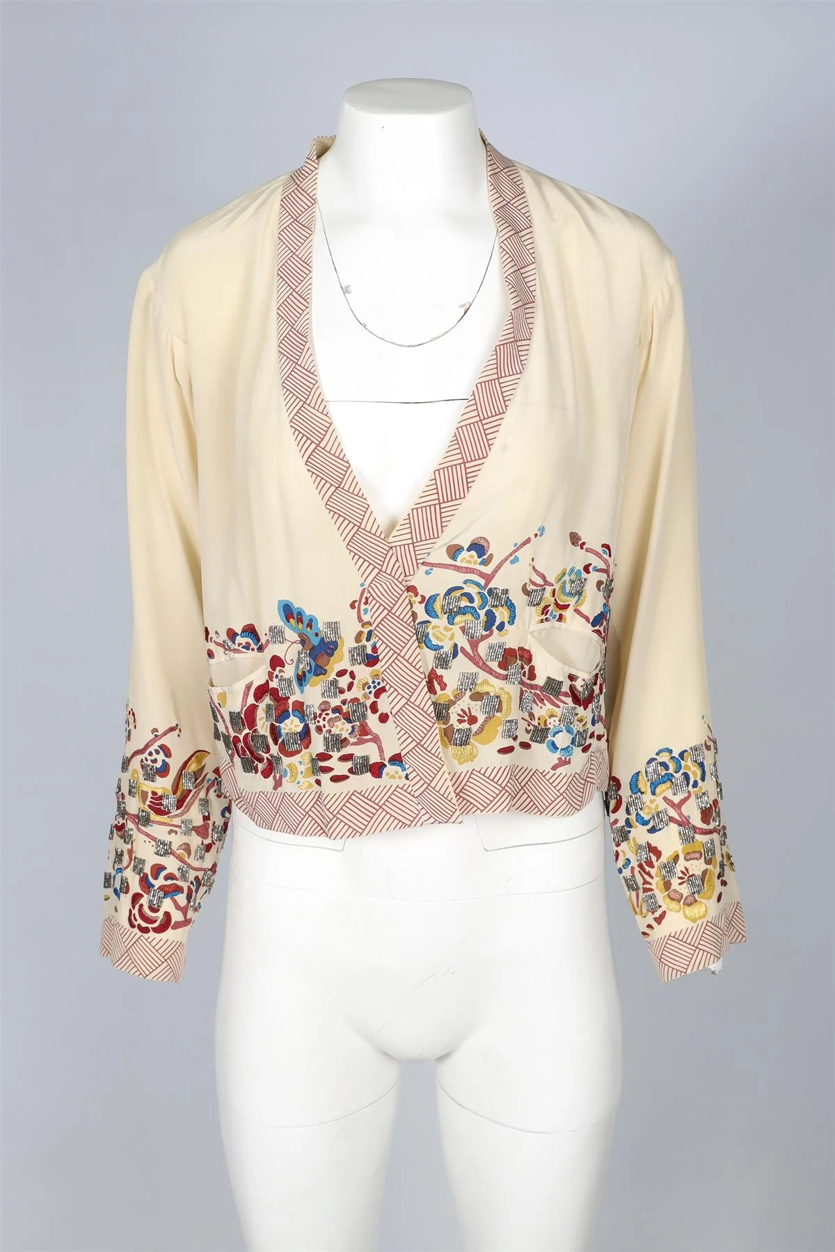 DRIES VAN NOTEN BIEGE SILK CARDIGAN IT 40 UK 8 - Image 2