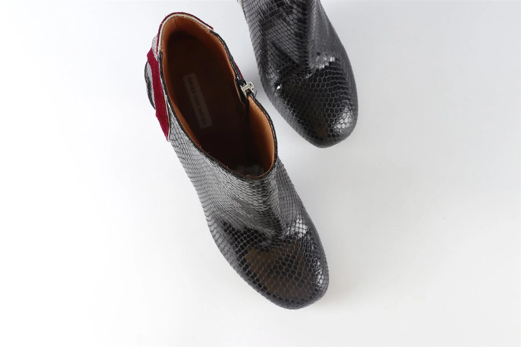 DRIES VAN NOTEN BLACK LEATHER ANKLE BOOTS EU 39 UK 6 US 9 - Image 4