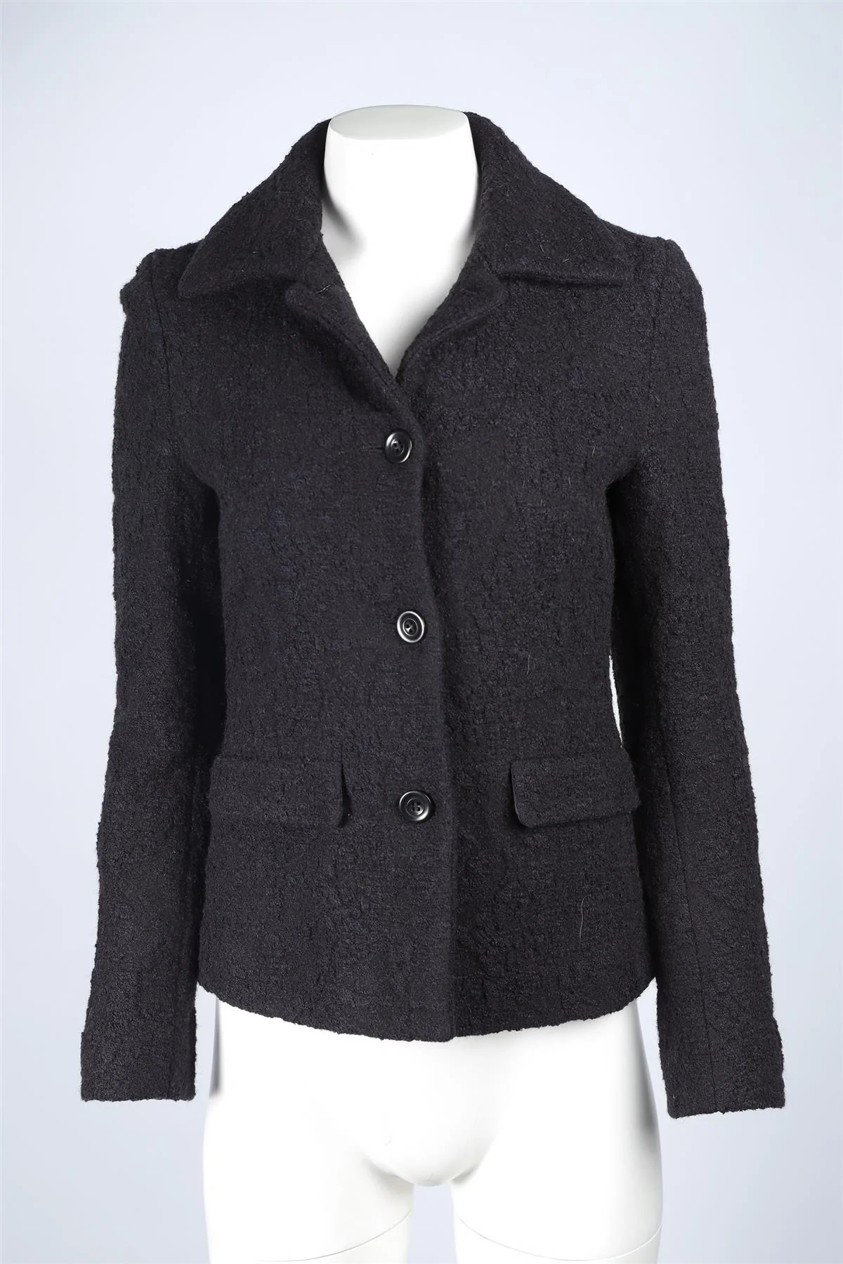 DRIES VAN NOTEN BLACK WOOL JACKET FR 36 UK 8 - Image 2