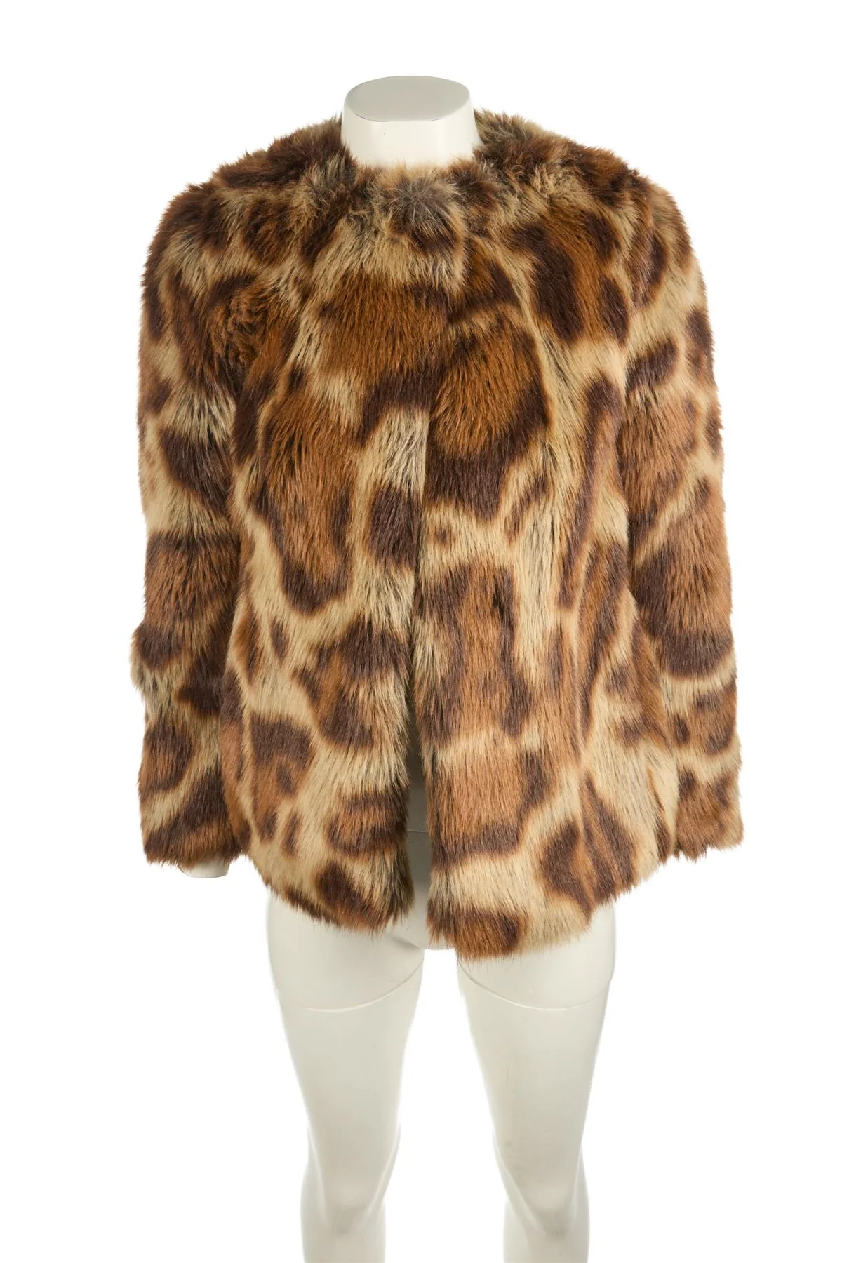 DRIES VAN NOTEN BROWN FAUX FUR JACKET FR 34 UK 6 - Image 2
