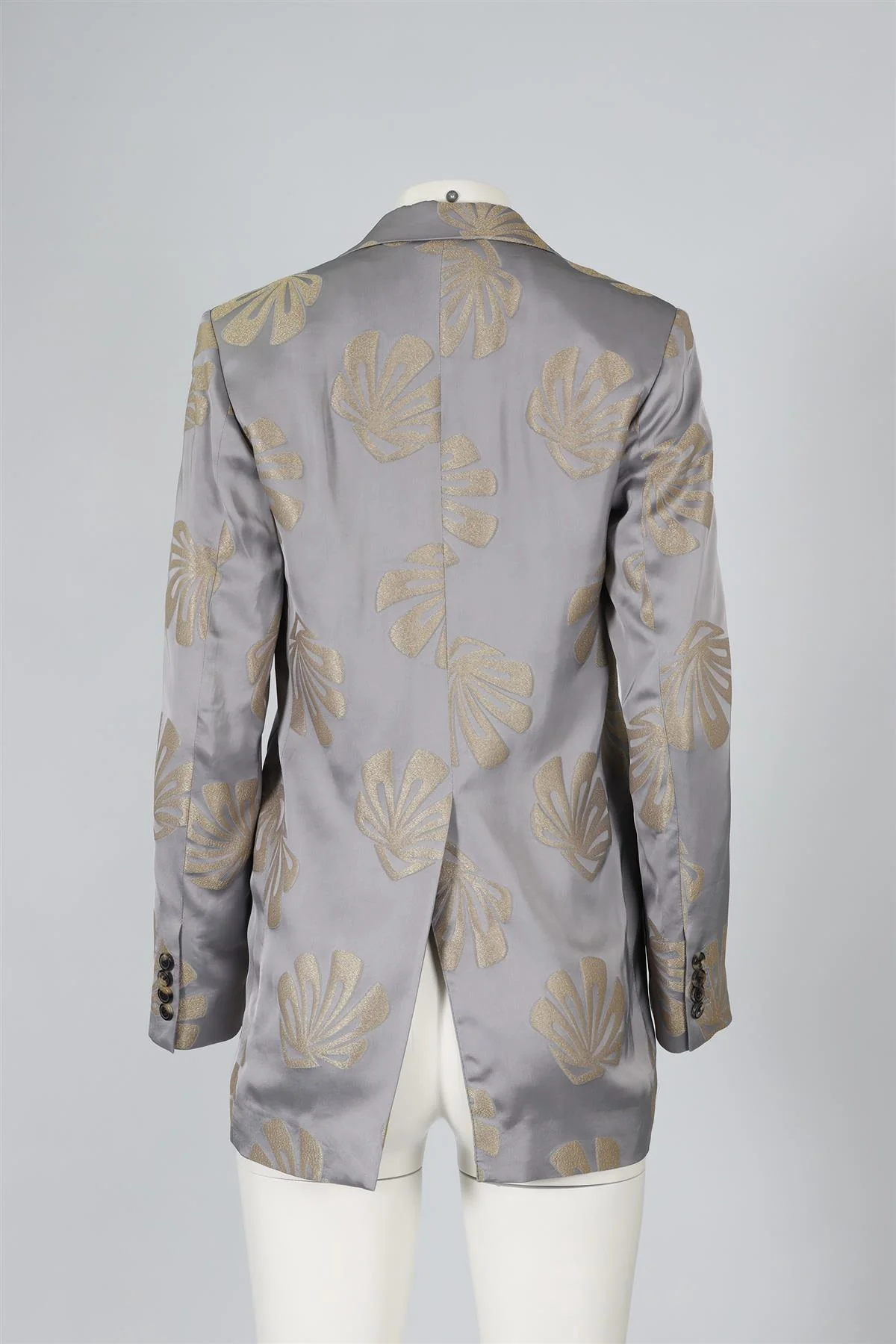 DRIES VAN NOTEN GREY SATIN BLAZER FR 34 UK 6 - Image 4