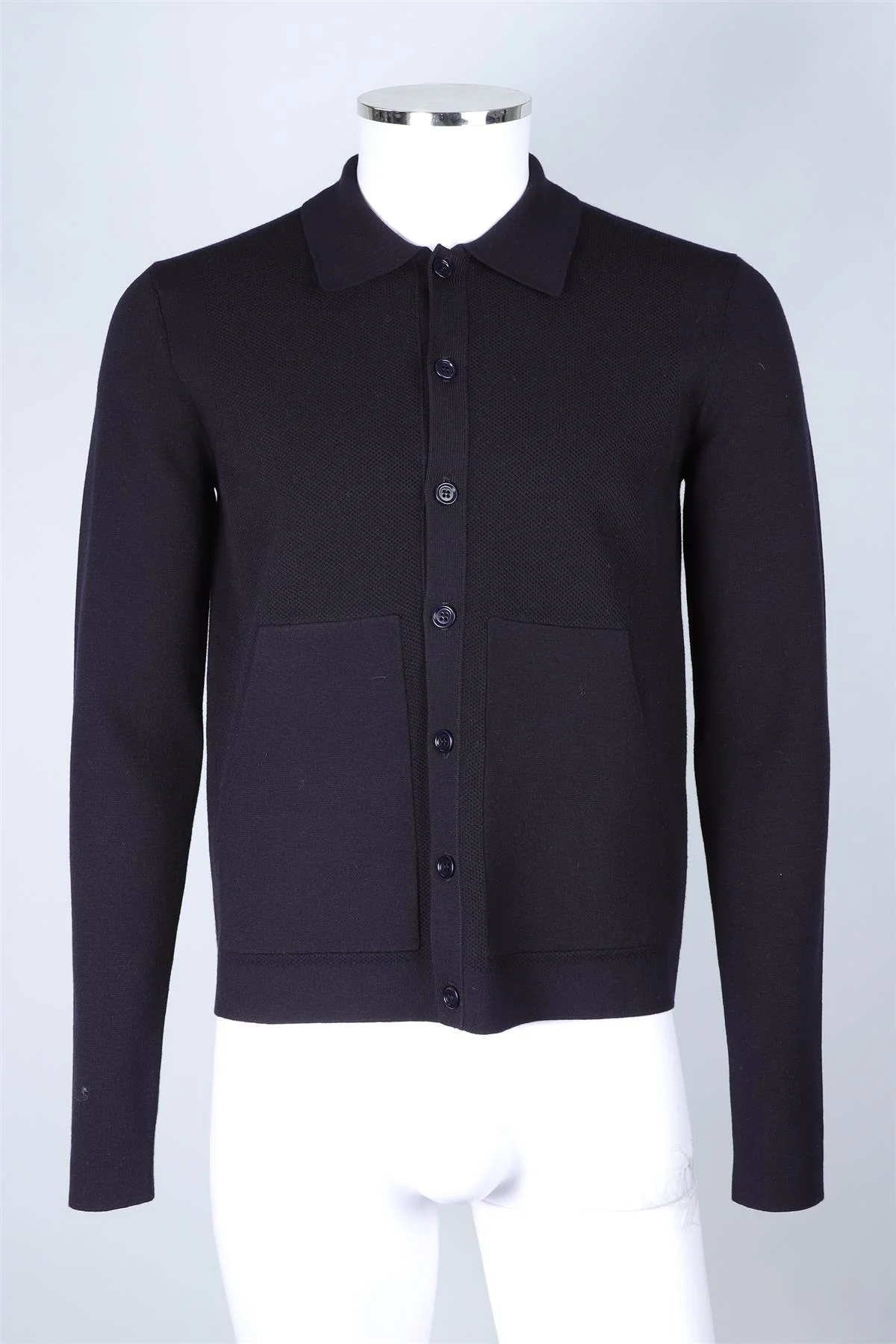 DRIES VAN NOTEN NAVY MEN'S COTTON CARDIGAN SMALL - Image 2