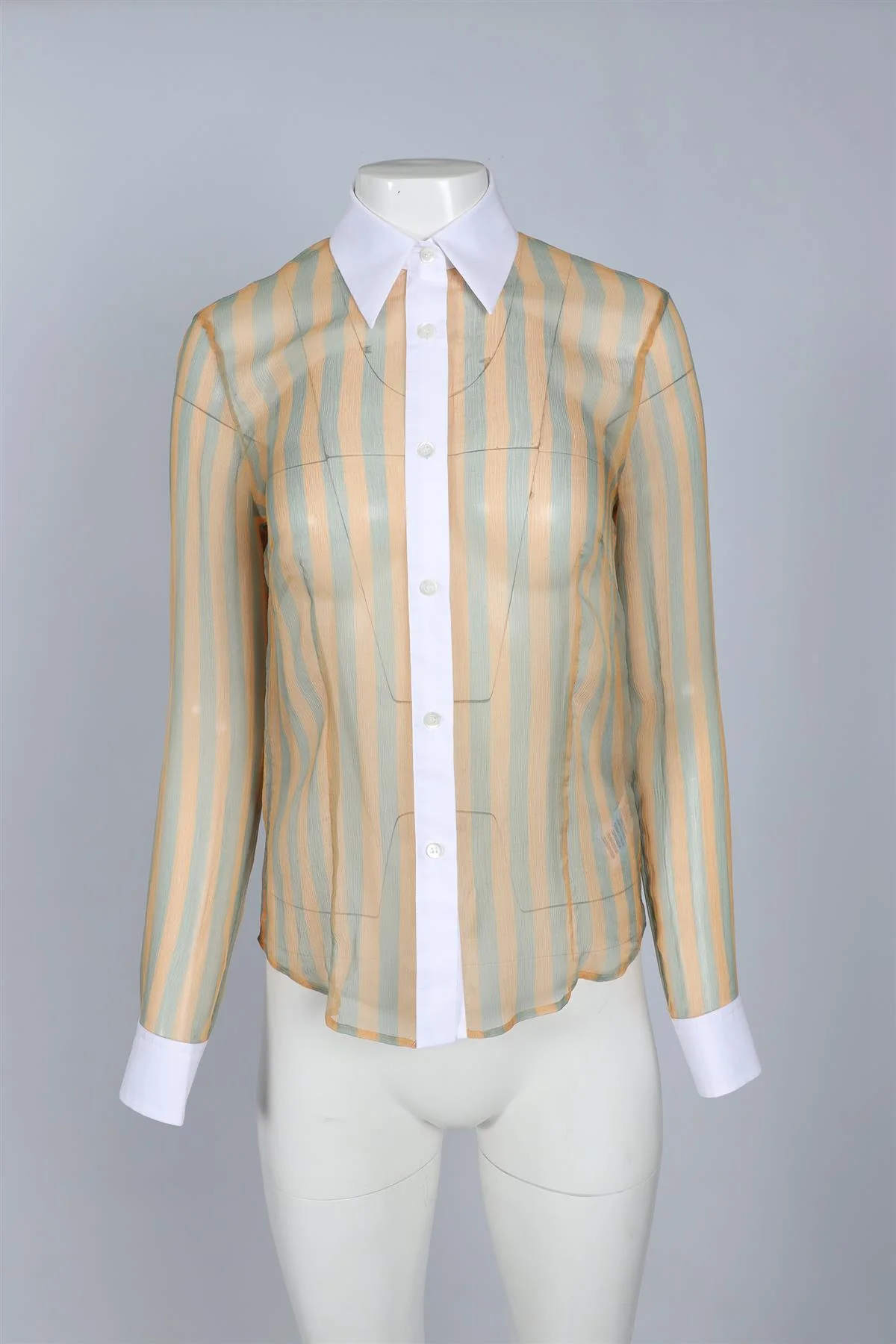 DRIES VAN NOTEN ORANGE SILK SHIRT FR 38 UK 10 - Image 2