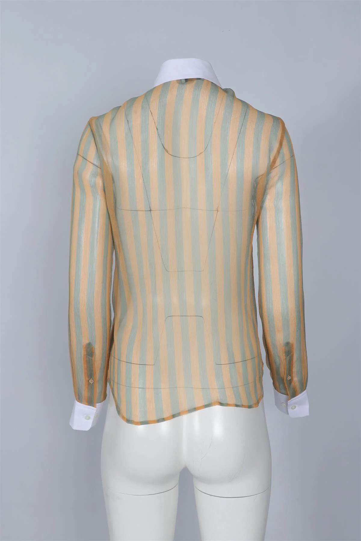DRIES VAN NOTEN ORANGE SILK SHIRT FR 38 UK 10 - Image 4