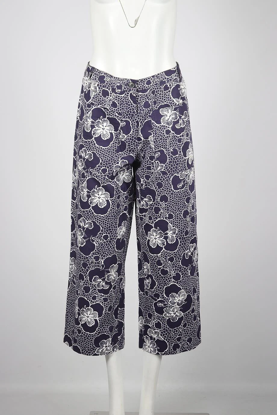 DRIES VAN NOTEN PRINTED COTTON WIDE LEG PANTS FR 38 UK 10 - Image 2
