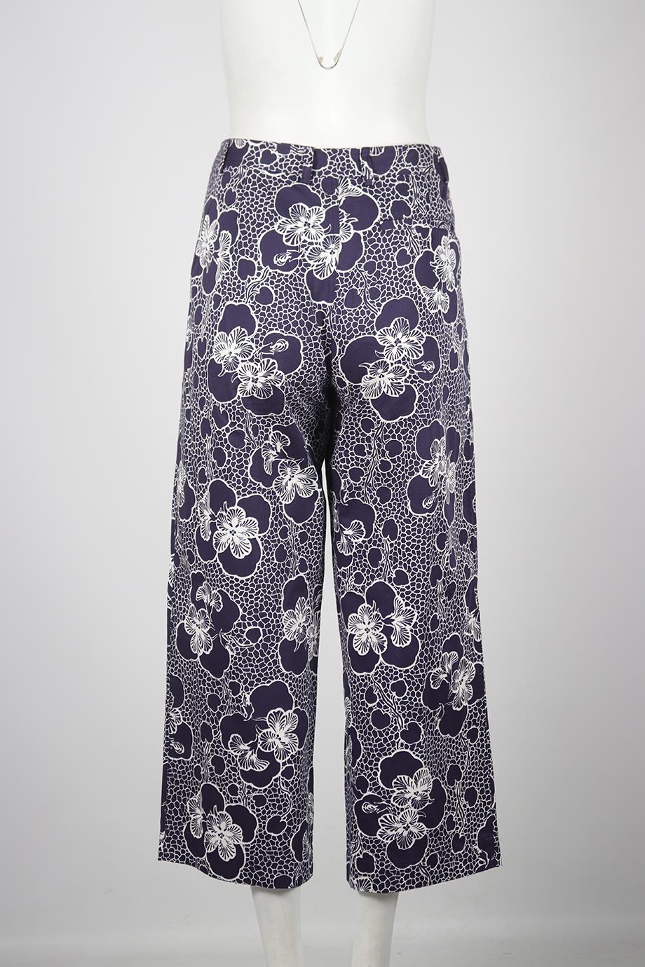 DRIES VAN NOTEN PRINTED COTTON WIDE LEG PANTS FR 38 UK 10 - Image 4