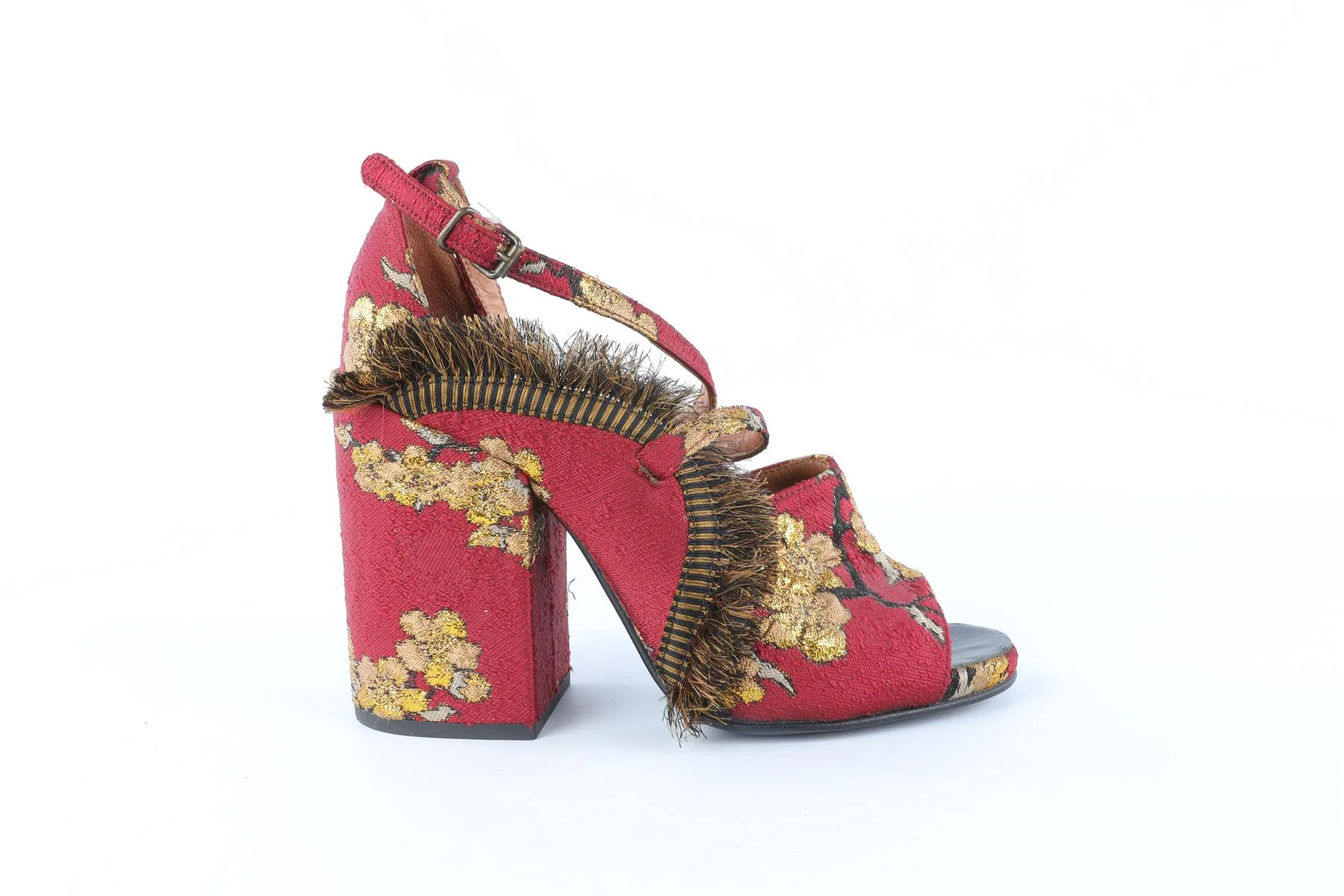 DRIES VAN NOTEN RED FABRIC SANDALS EU 38.5 UK 5.5 US 8.5 - Image 2