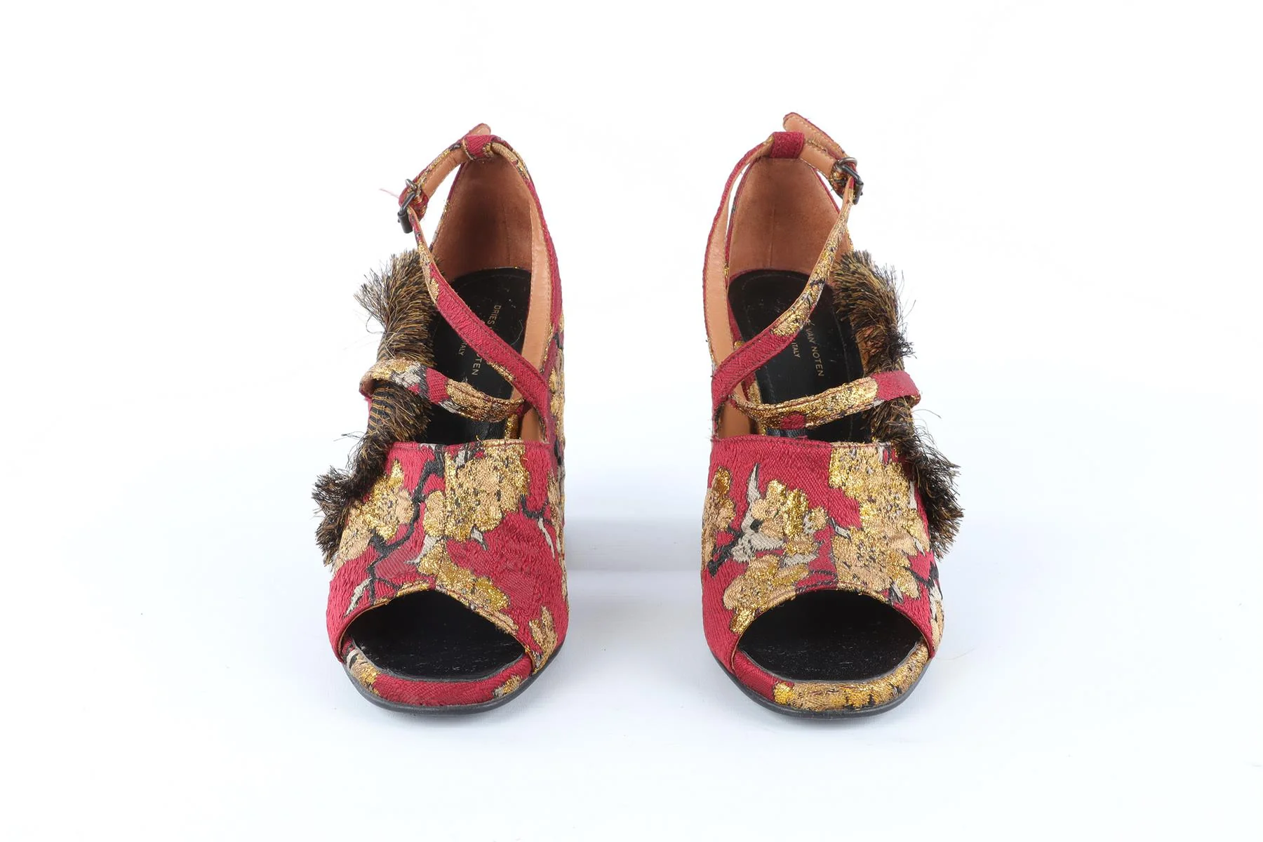 DRIES VAN NOTEN RED FABRIC SANDALS EU 38.5 UK 5.5 US 8.5 - Image 3