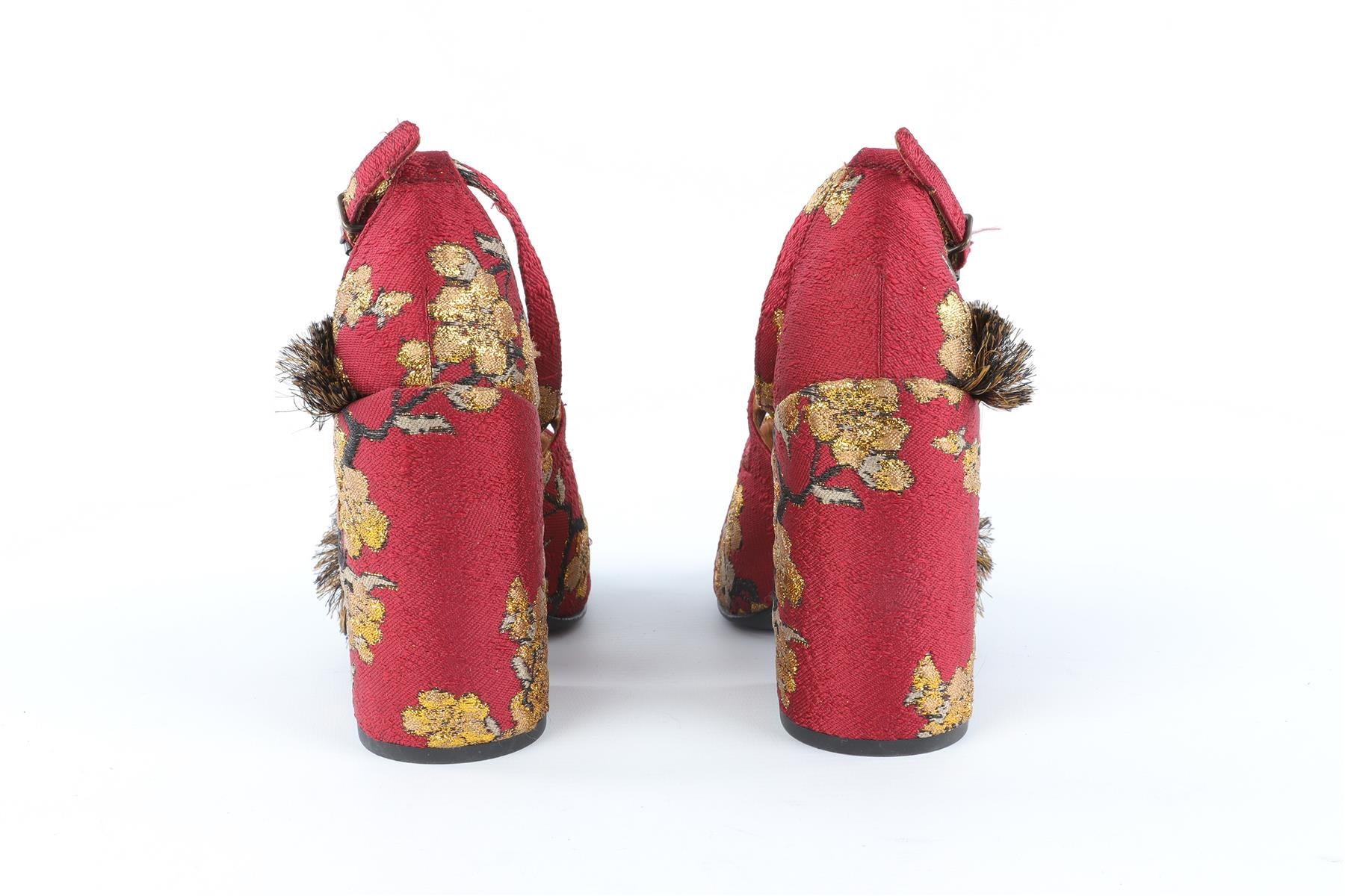 DRIES VAN NOTEN RED FABRIC SANDALS EU 38.5 UK 5.5 US 8.5 - Image 5