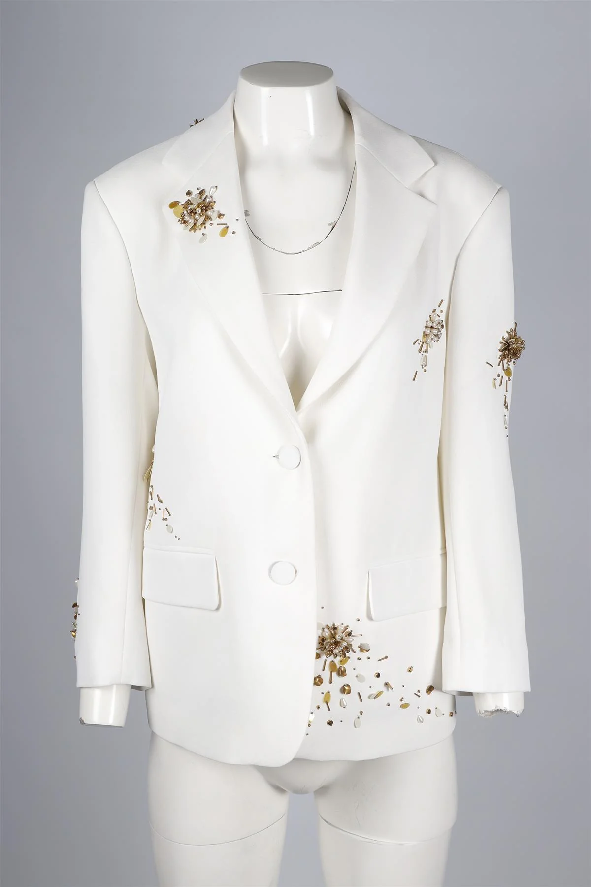 DRIES VAN NOTEN WHITE CREPE BLAZER FR 36 UK 8 - Image 2