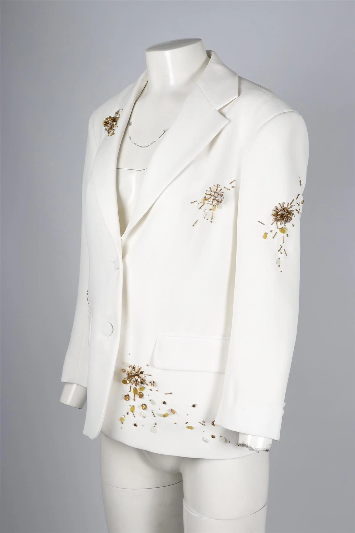 DRIES VAN NOTEN WHITE CREPE BLAZER FR 36 UK 8 - Image 3