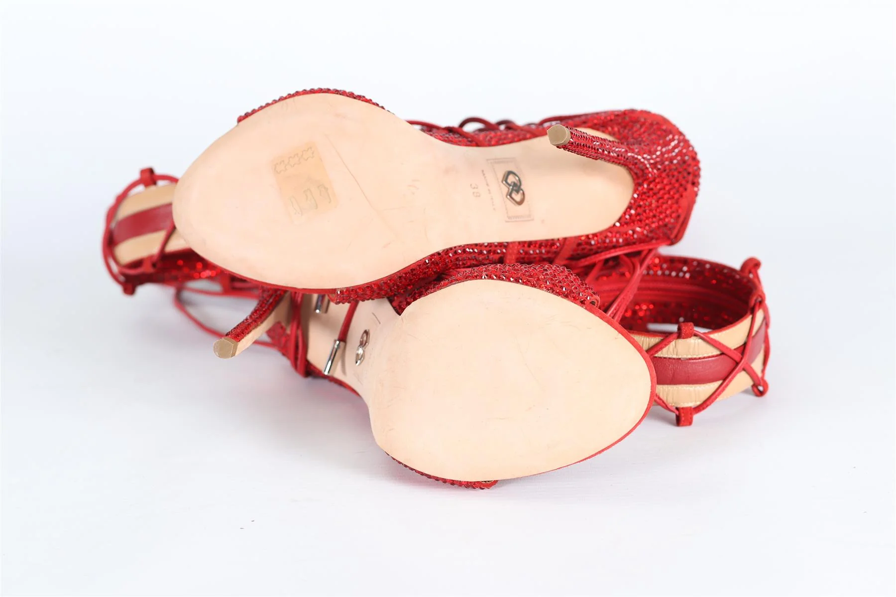 DSQAURED CRYSTAL AND SUEDE OVER THE KNEE SANDALS EU 38 UK 5 US 8 - Image 5