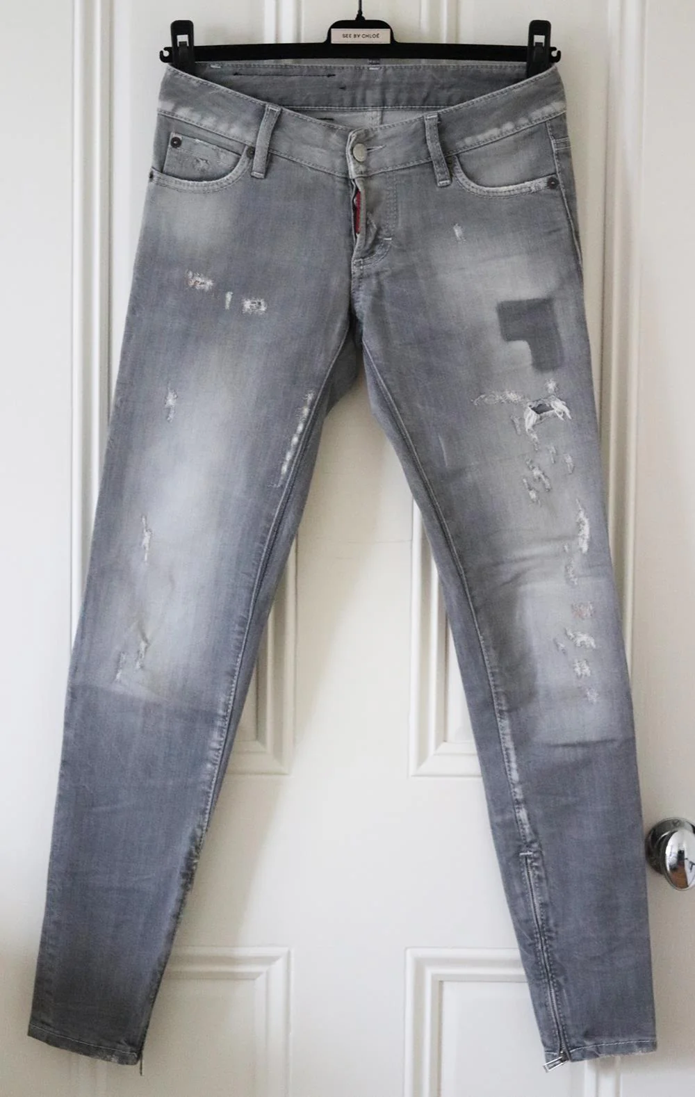 DSQUARED2 DISTRESSED LOW RISE SKINNY JEANS IT 36 UK 4 - Image 2