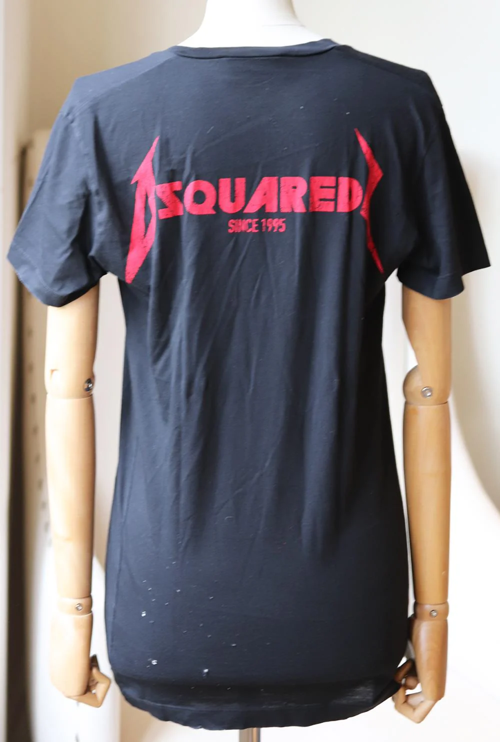 DSQUARED2 DISTRESSED PRINTED COTTON JERSEY T-SHIRT SMALL - Image 4