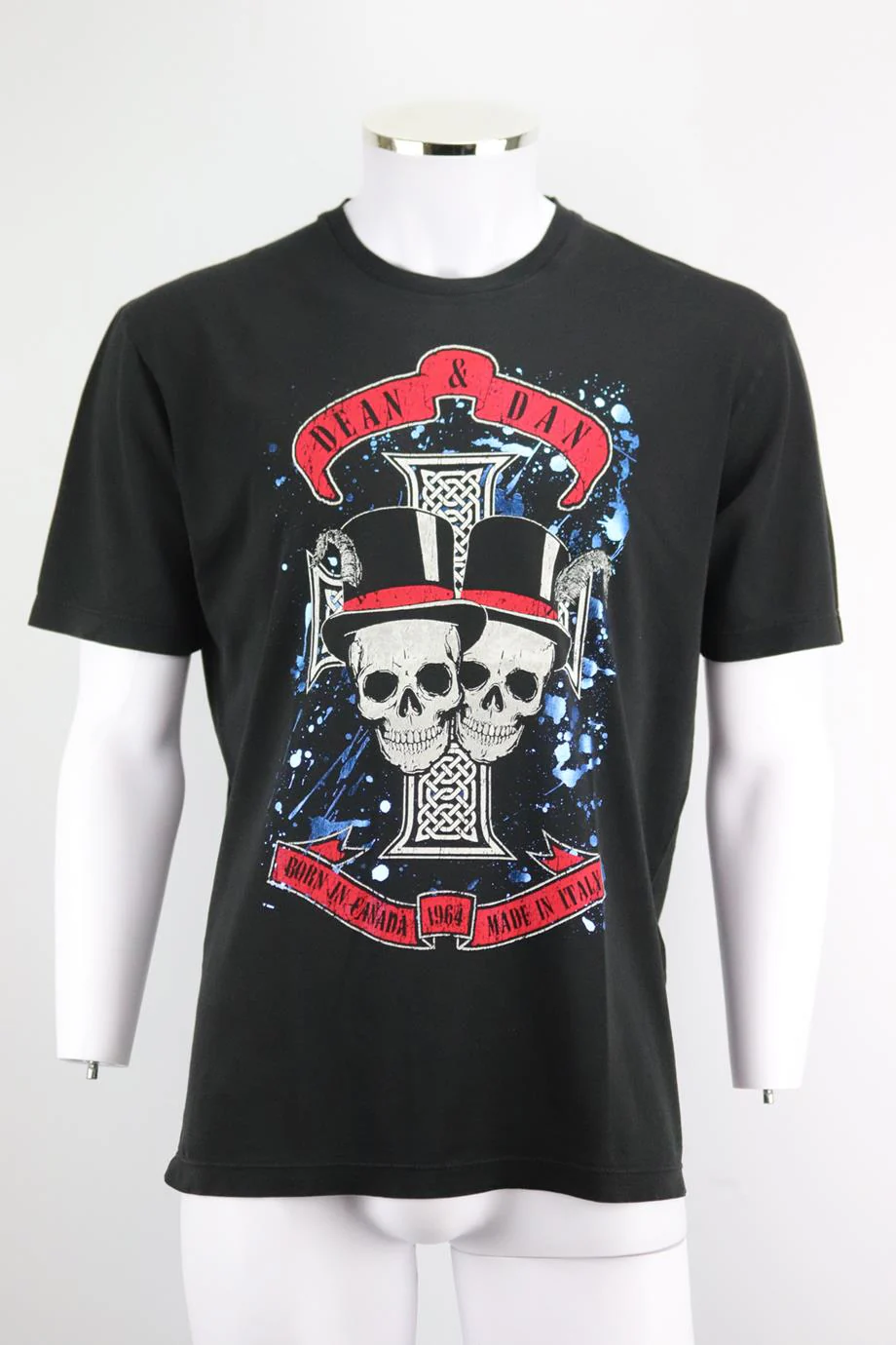 DSQUARED2 MEN'S PRINTED COTTON JERSEY T-SHIRT LARGE - Image 2