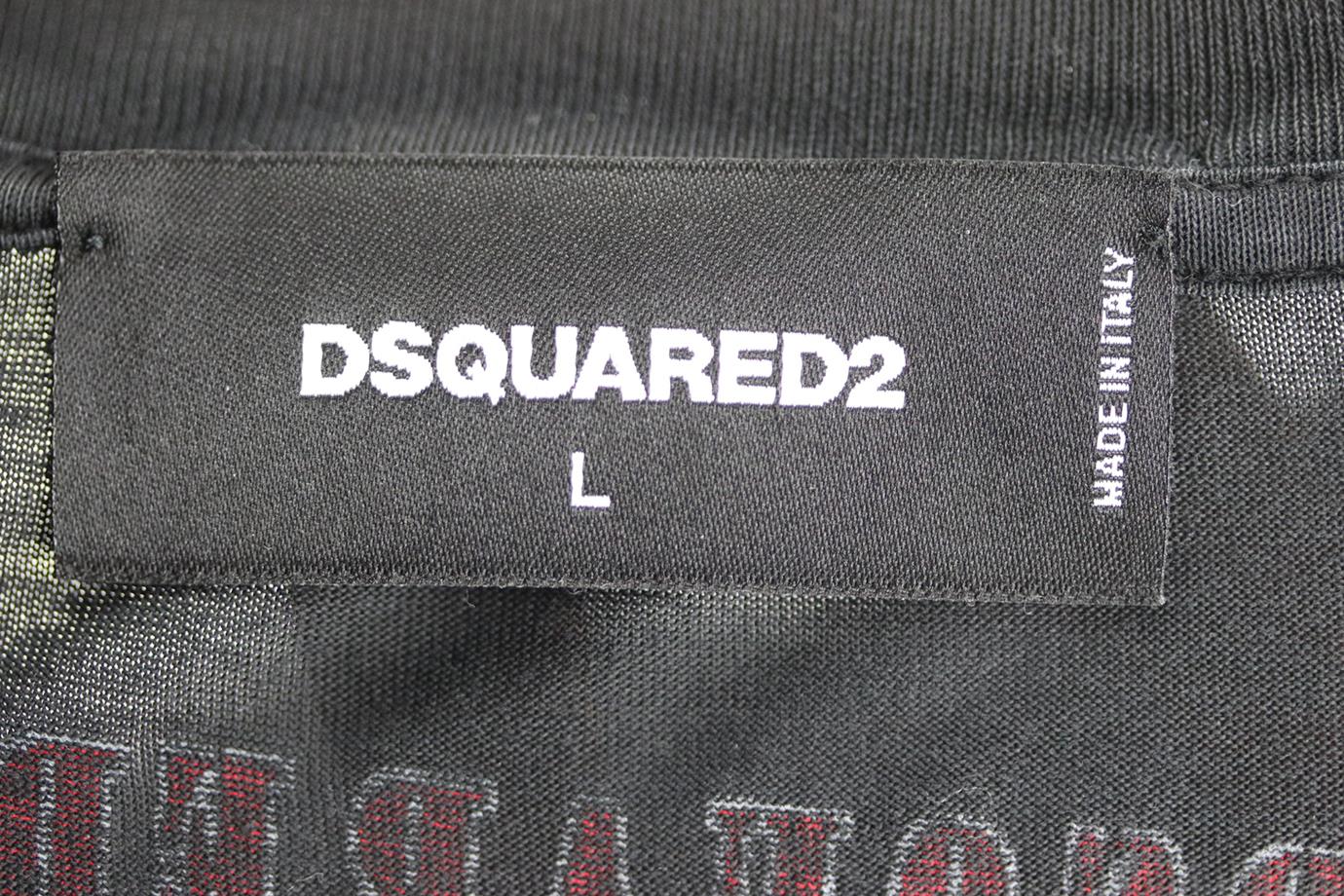 DSQUARED2 MEN'S PRINTED COTTON JERSEY T-SHIRT LARGE - Image 4