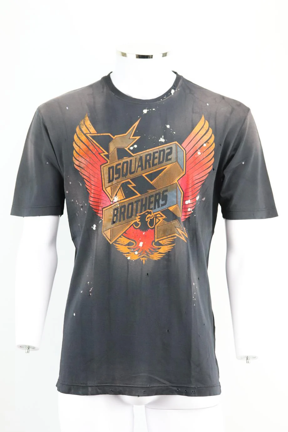 DSQUARED2 MEN'S PRINTED COTTON JERSEY T-SHIRT LARGE - Image 2