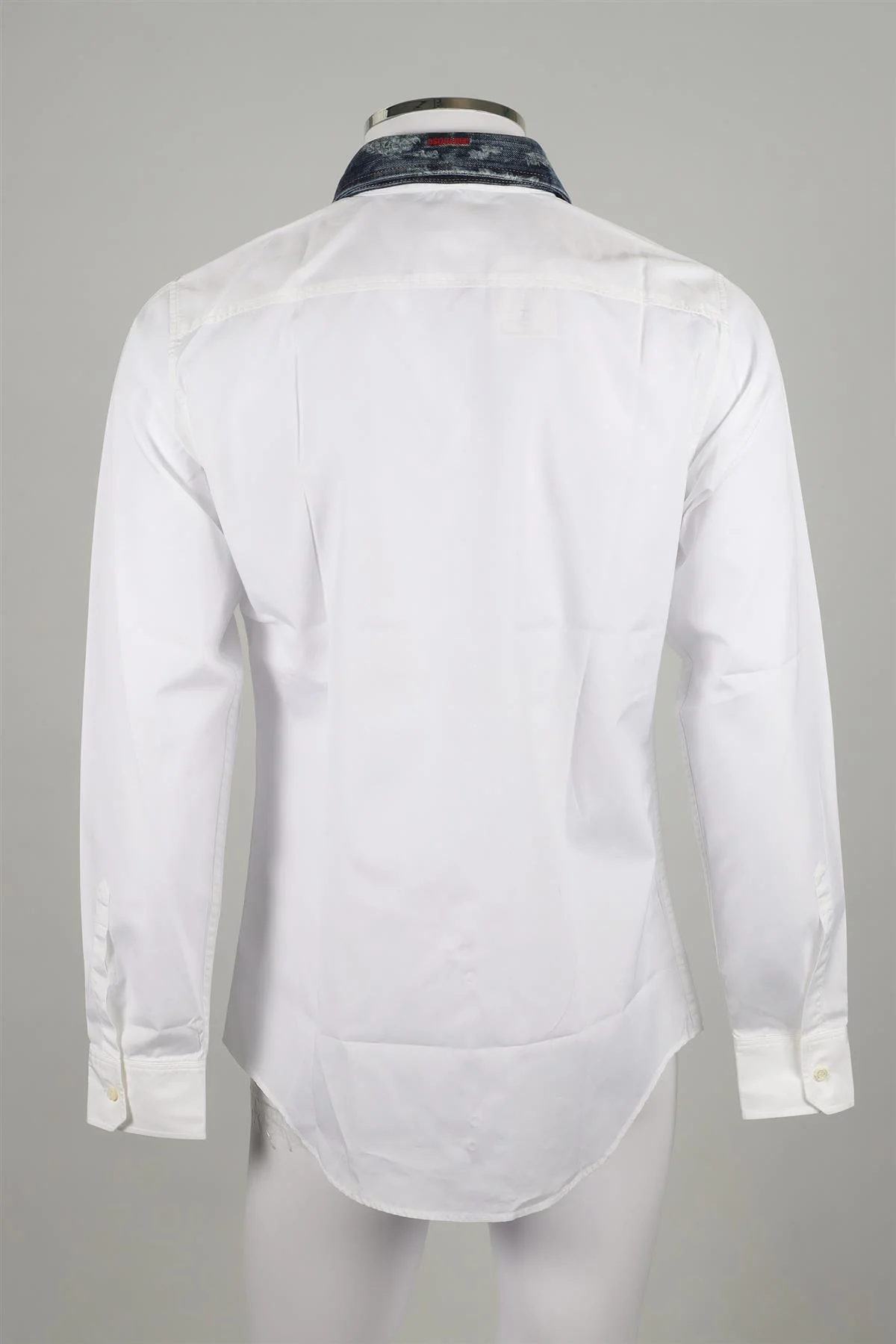 DSQUARED2 WHITE DENIM COLLAR MEN'S COTTON SHIRT IT 50 UK 40 - Image 4