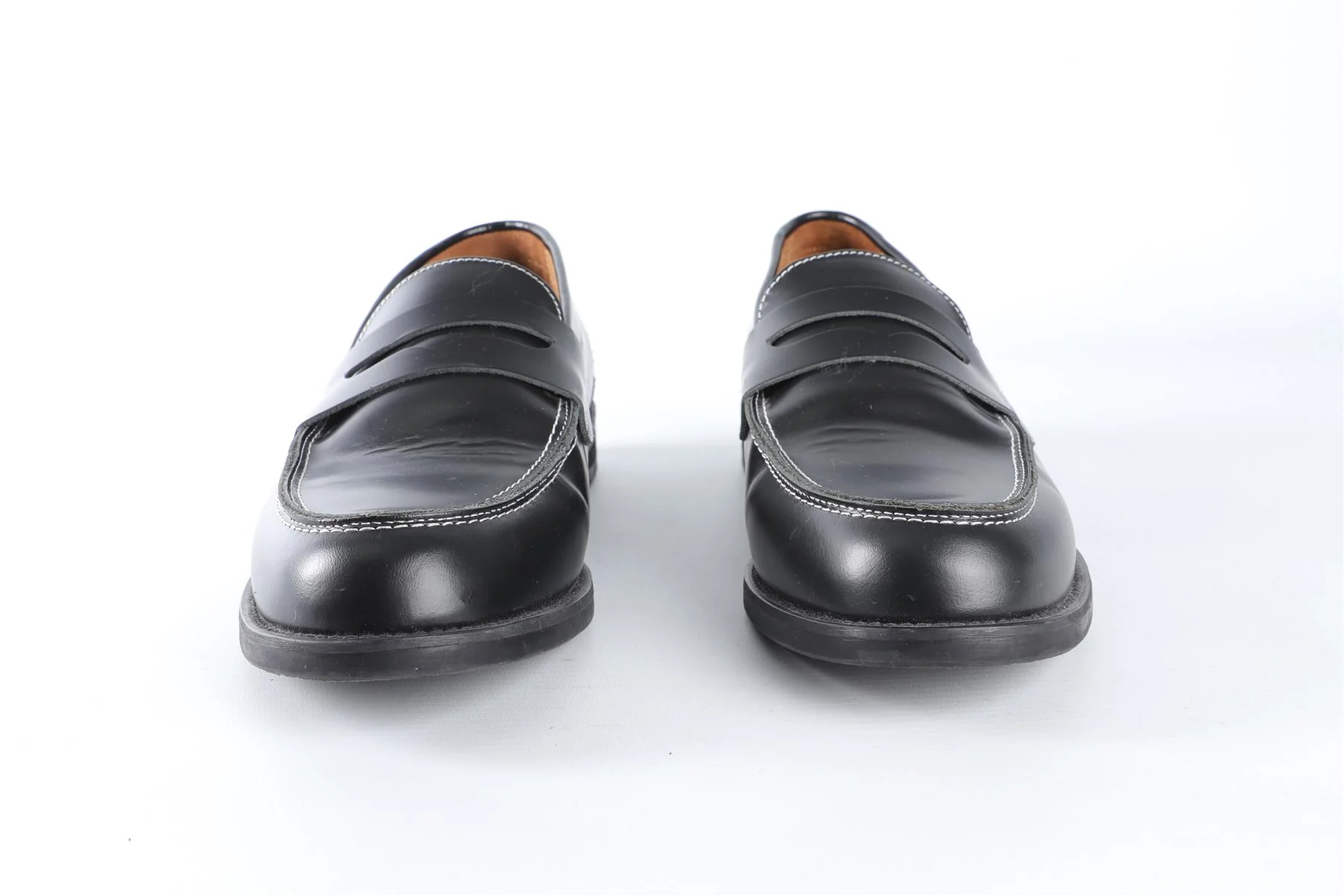 DUKE + DEXTER BLACK MEN'S LEATHER LOAFERS UK 9 EU 43 US 10 - Image 3