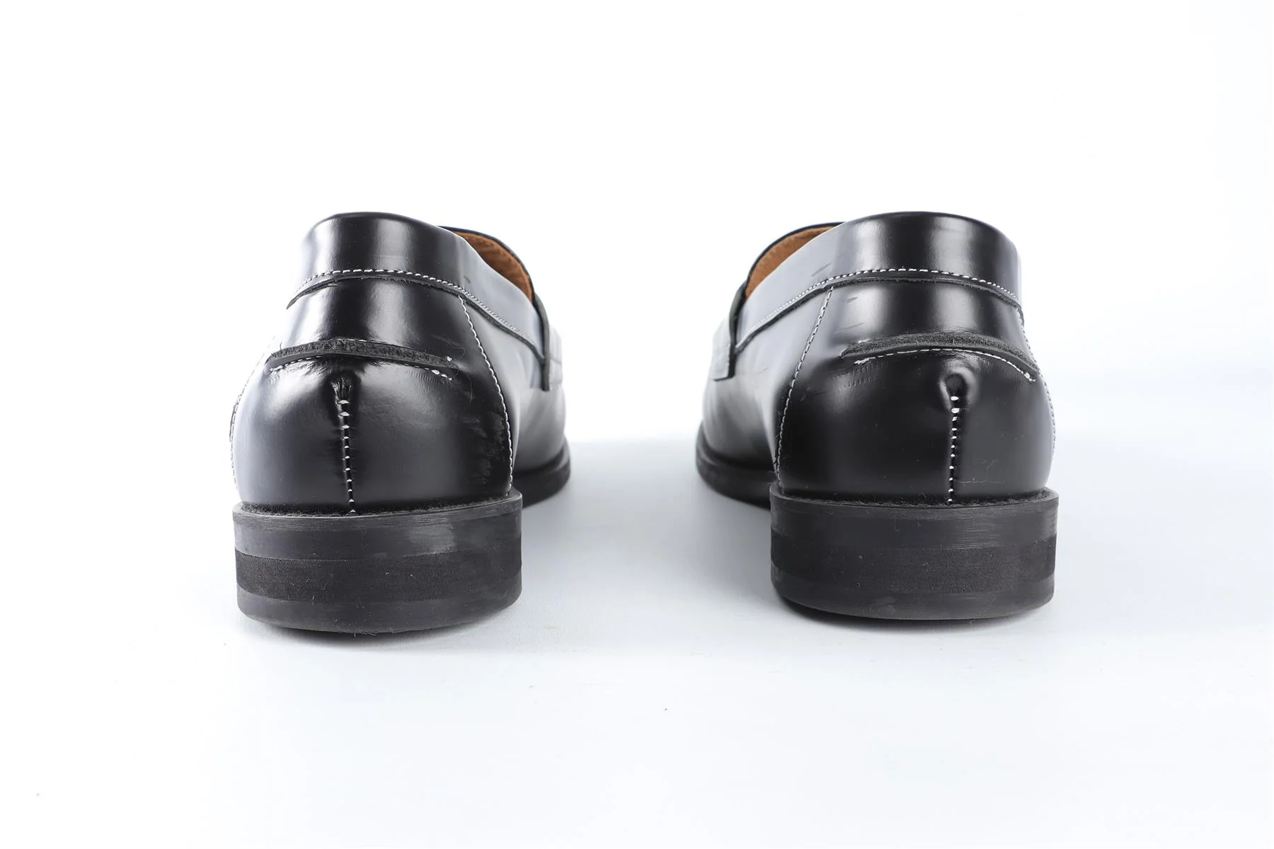 DUKE + DEXTER BLACK MEN'S LEATHER LOAFERS UK 9 EU 43 US 10 - Image 5